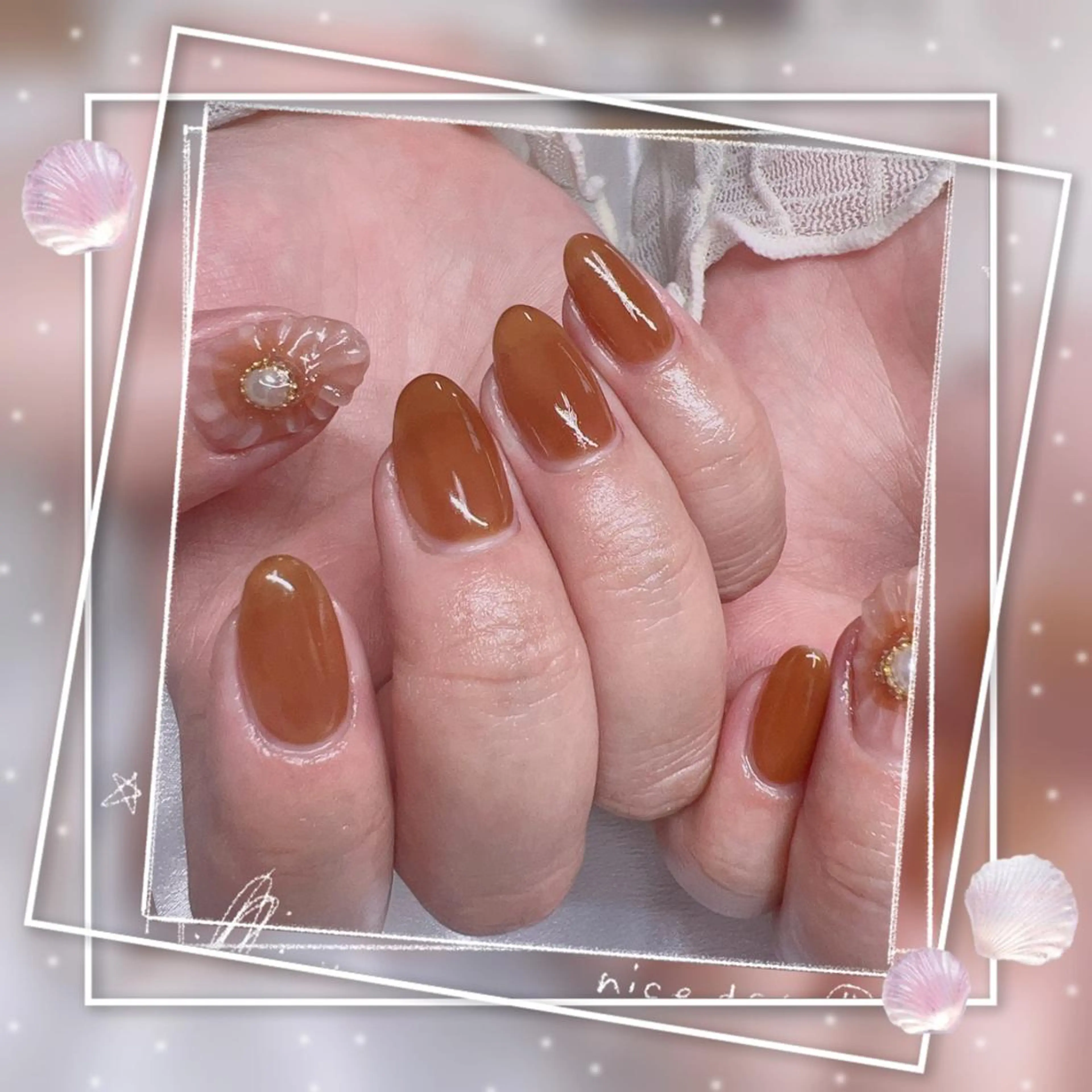 ネイル アートネイル フレンチネイル キラキラネイル 韓国ネイル マグネットネイル Chill Nailsalonのネイルデザイン
