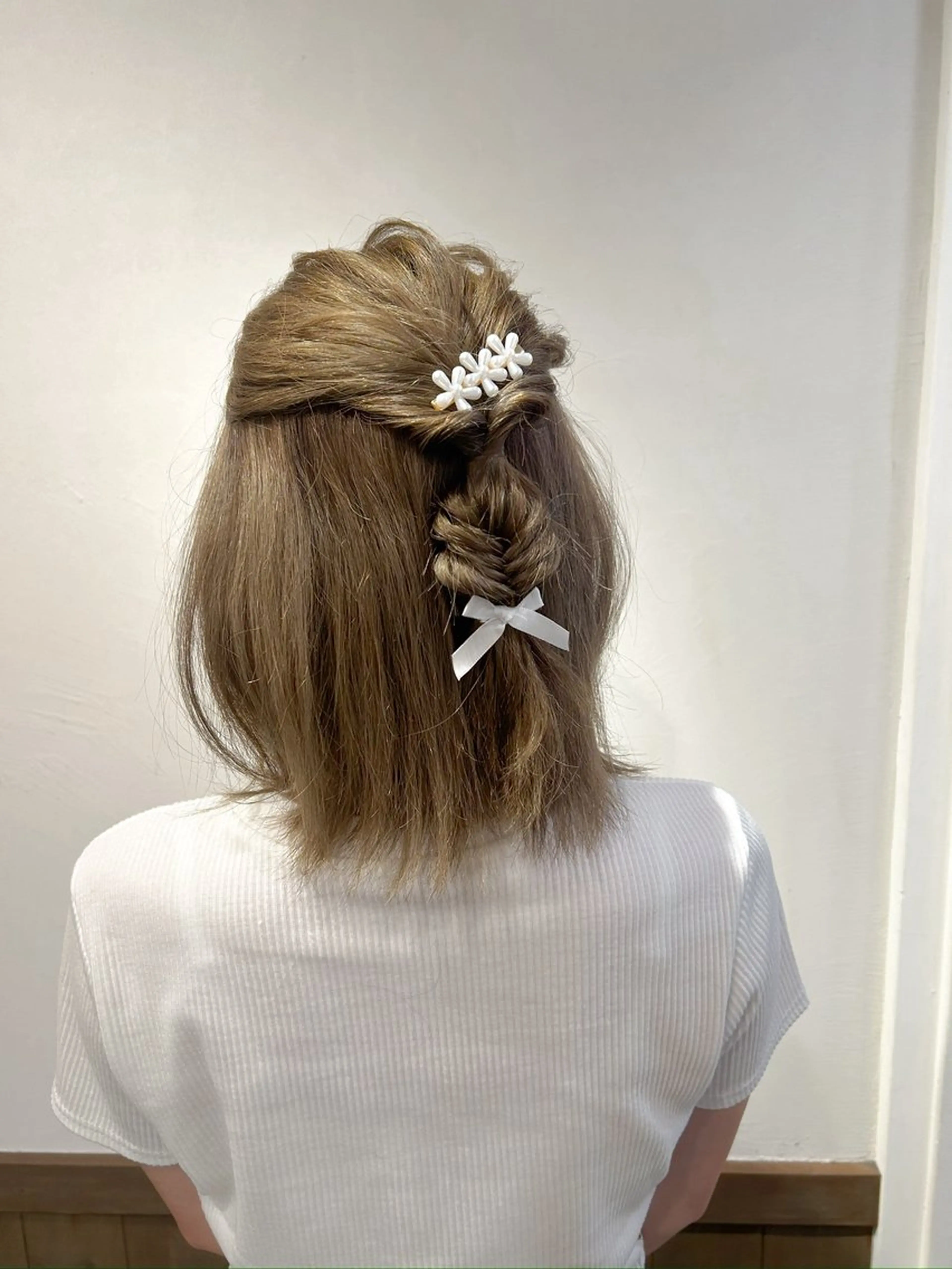 ミディアム ヘアカラー ヘアセット アレンジ/新宿 透明感カラー/ヤノのヘアスタイル