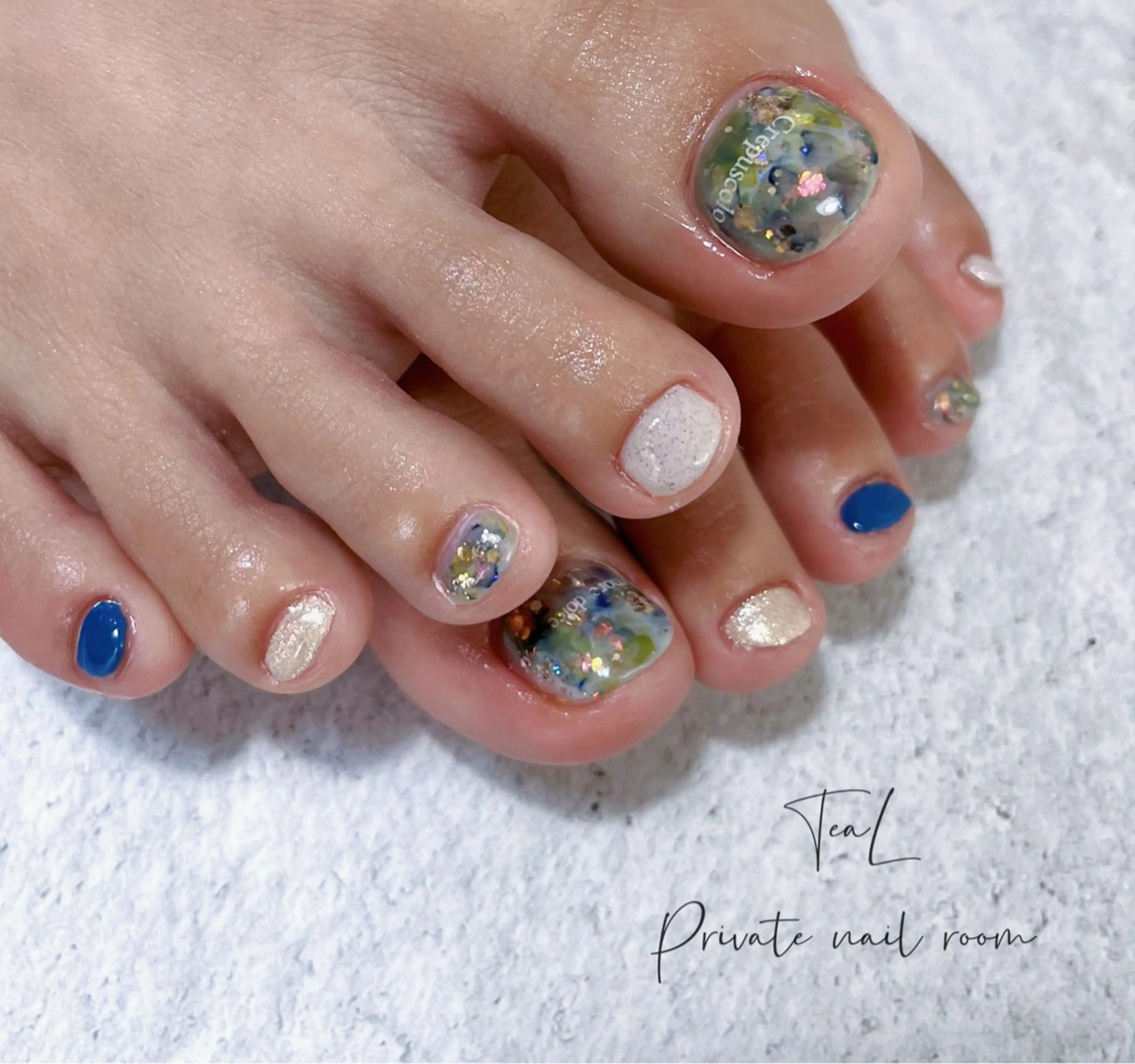 ネイル フットネイル ニュアンスネイル フットネイル TeaL nailのネイルデザイン