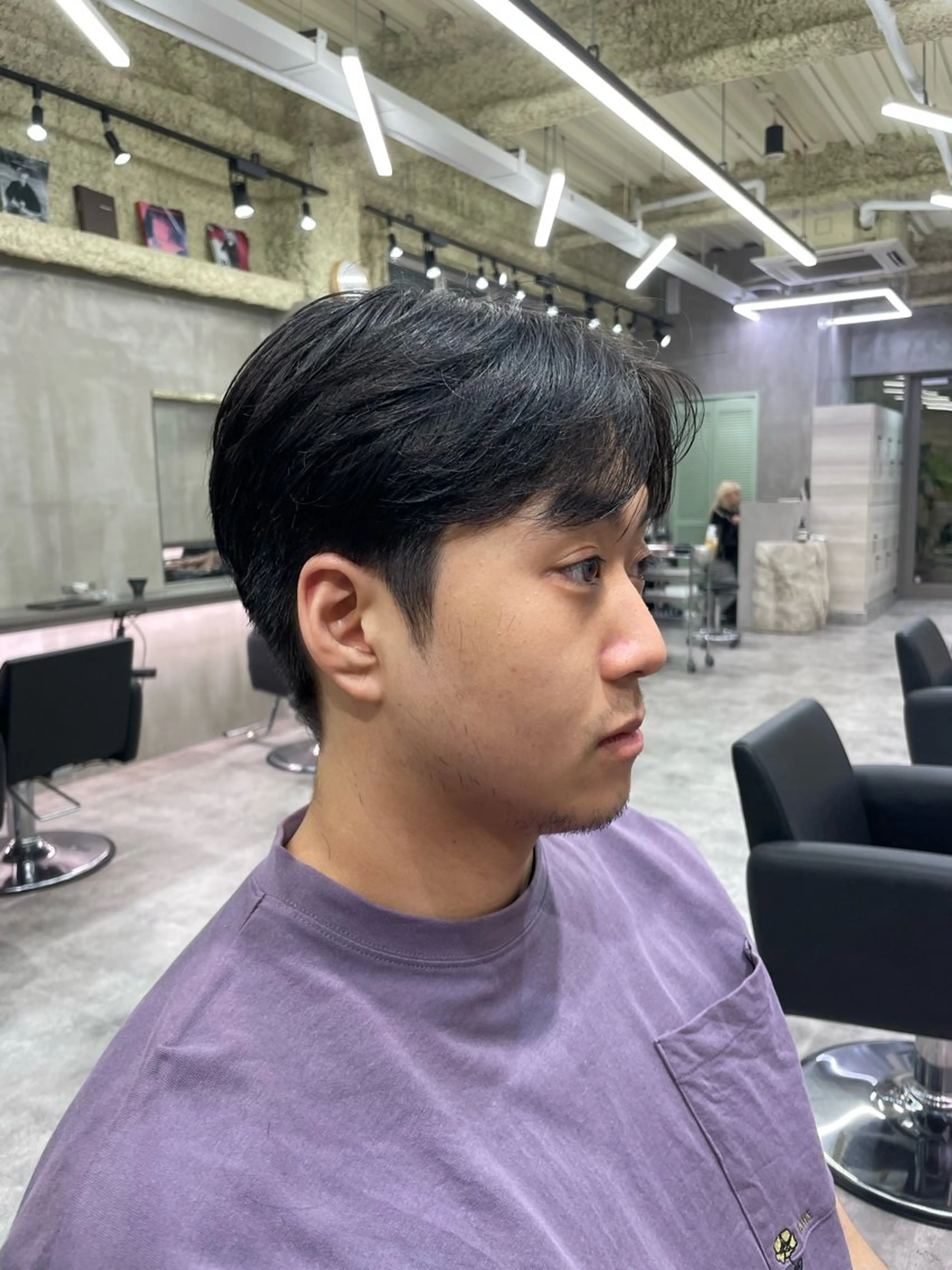 メンズ センターパート メンズ韓国風 カット the path Seiyaのヘアスタイル