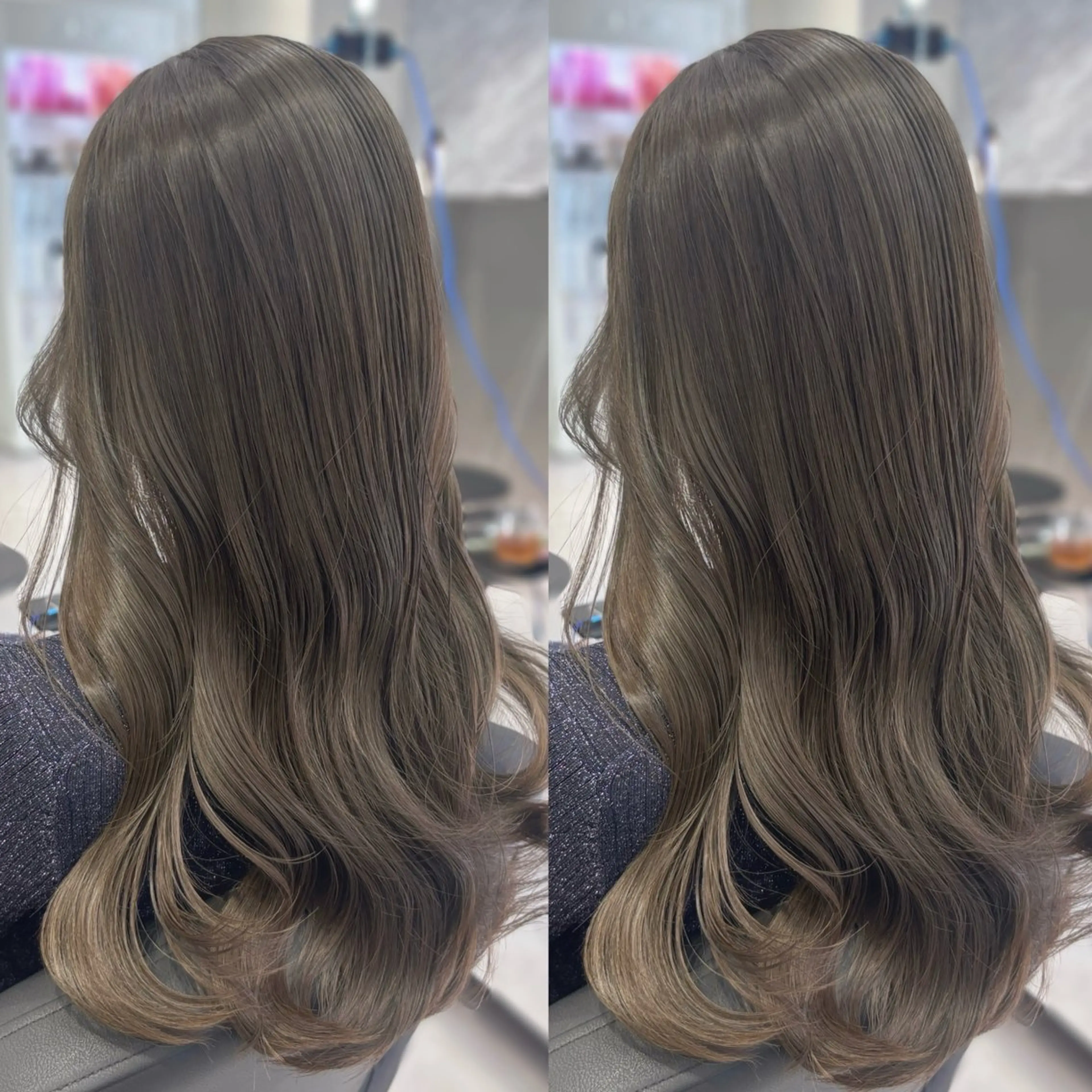ロング カラー カット ヘアカラー トリートメント 髪質改善/赤み消し ブリーチなし心斎橋のヘアスタイル