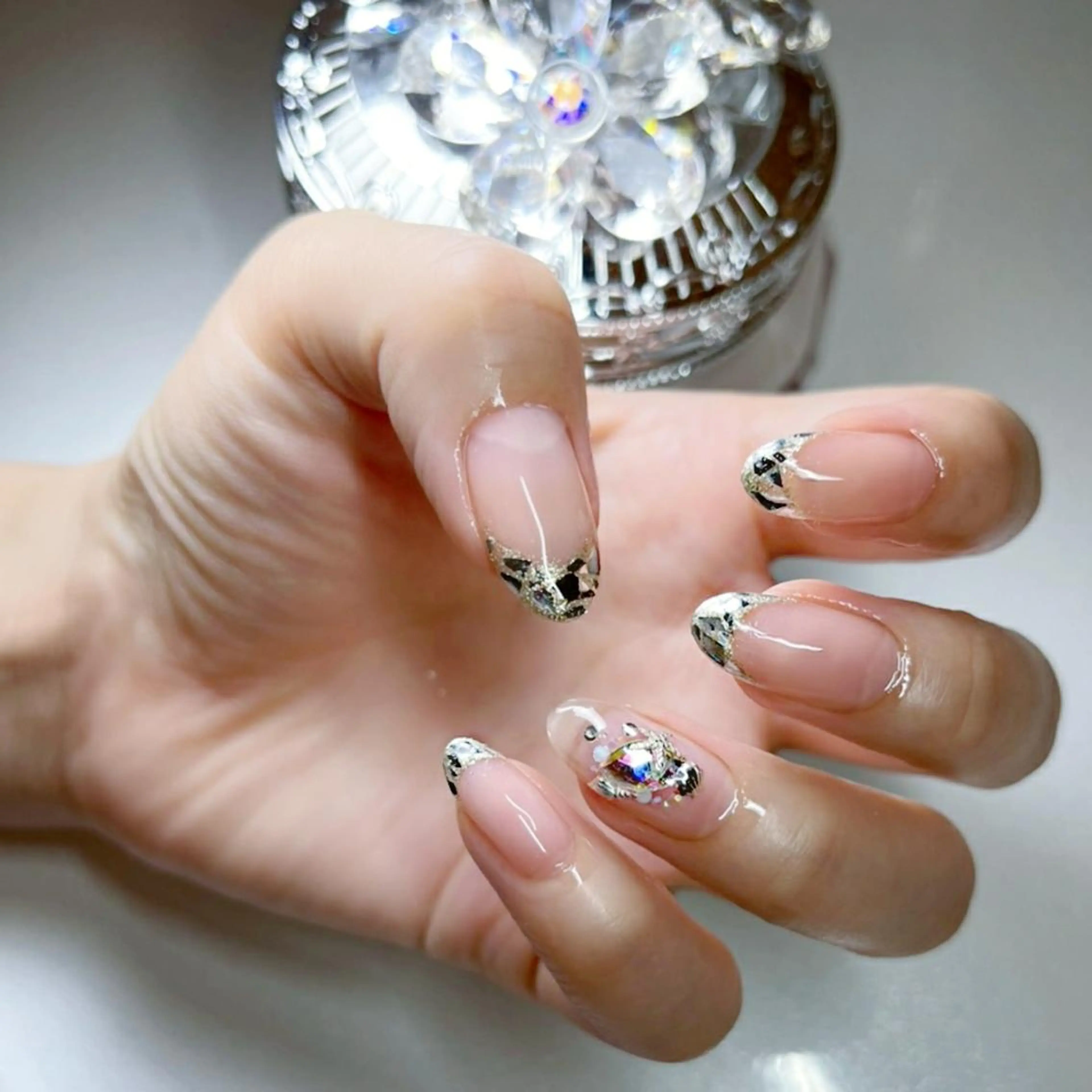 ネイル フレンチネイル ガラスフレンチ ハンドネイル Katayama Yokoのネイルデザイン