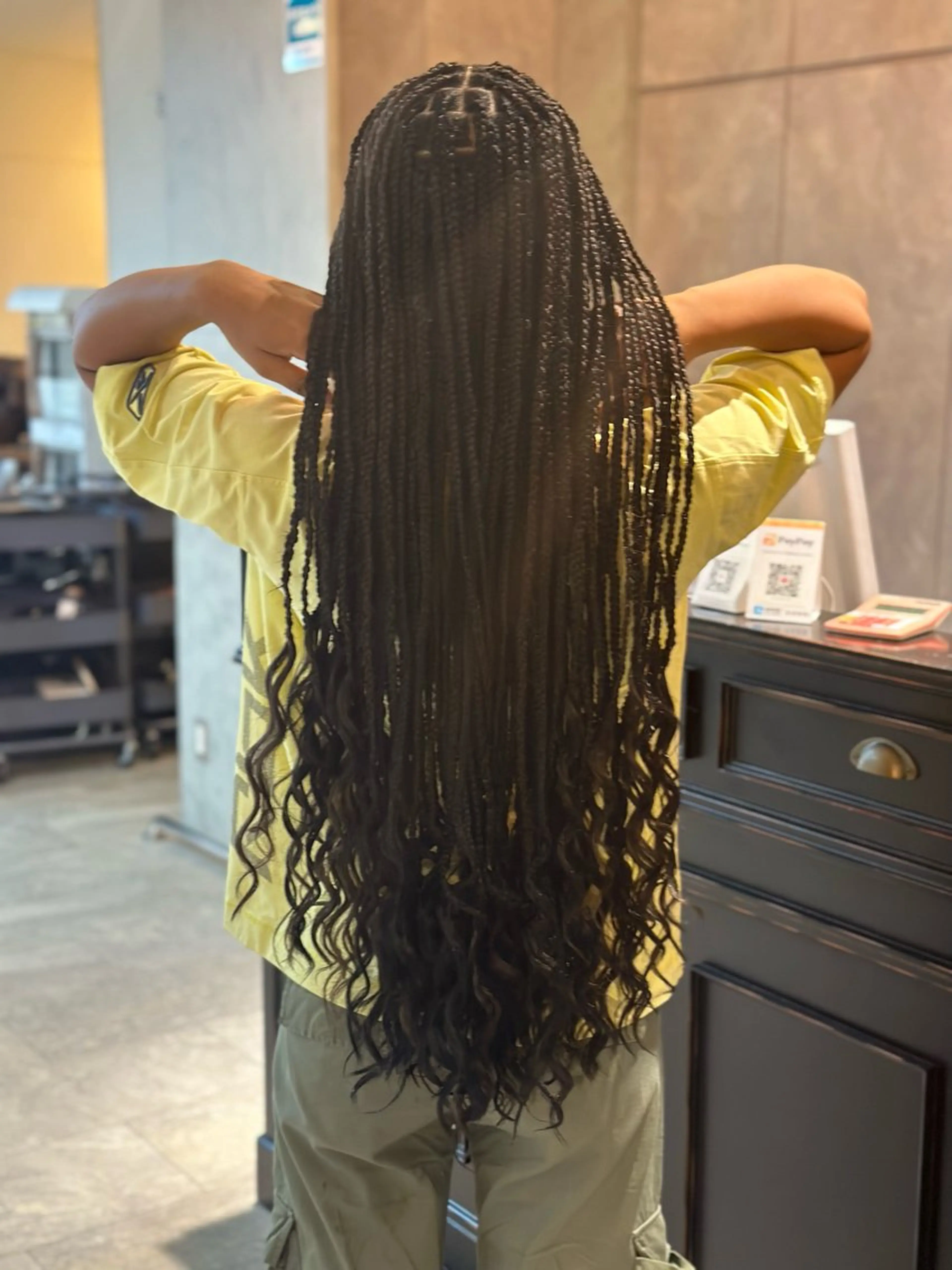 ロング ヘアアレンジ メンズ キッズ エクステ ロング エクステ ヘアセット 大人のハイトーン💎 BRAIDS💎愛子のヘアスタイル