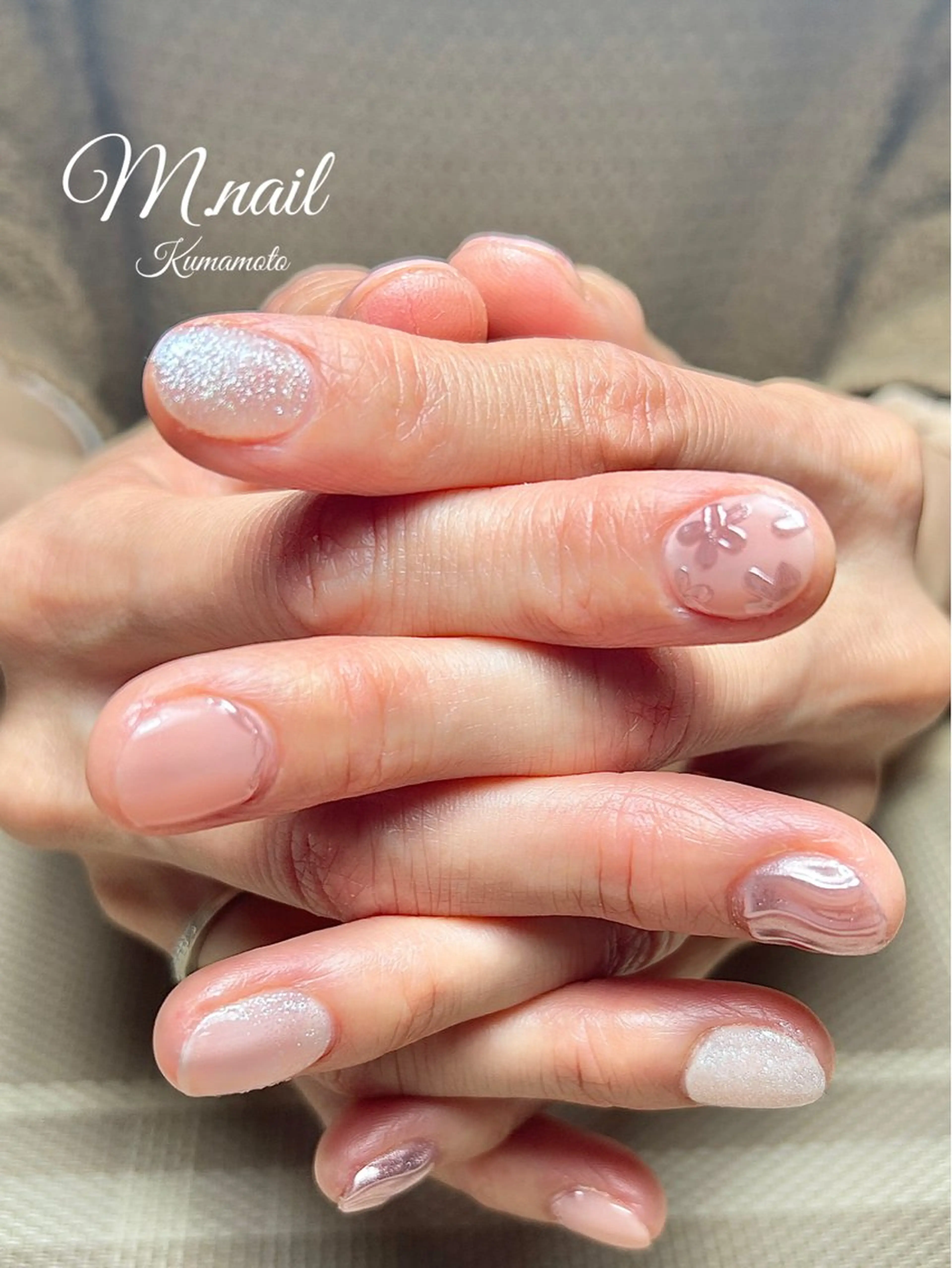 ネイル ミラーネイル ピンク 春ネイル M. nailのネイルデザイン