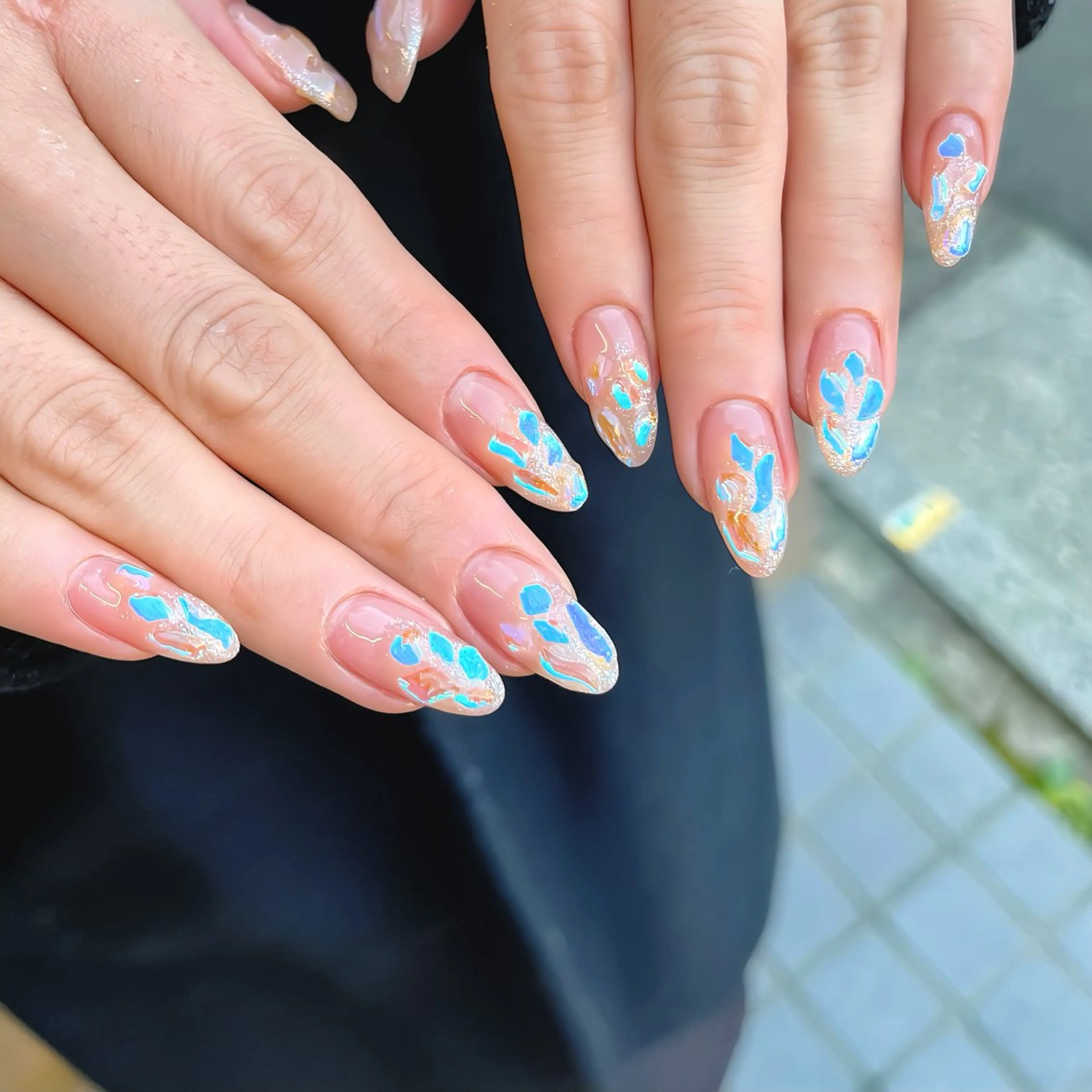 ネイル オーロラネイル ミラーネイル ニュアンスネイル ワンカラーネイル ワンホンネイル ハンドネイル 🫧OPELIA NAIL渋谷🫧のネイルデザイン