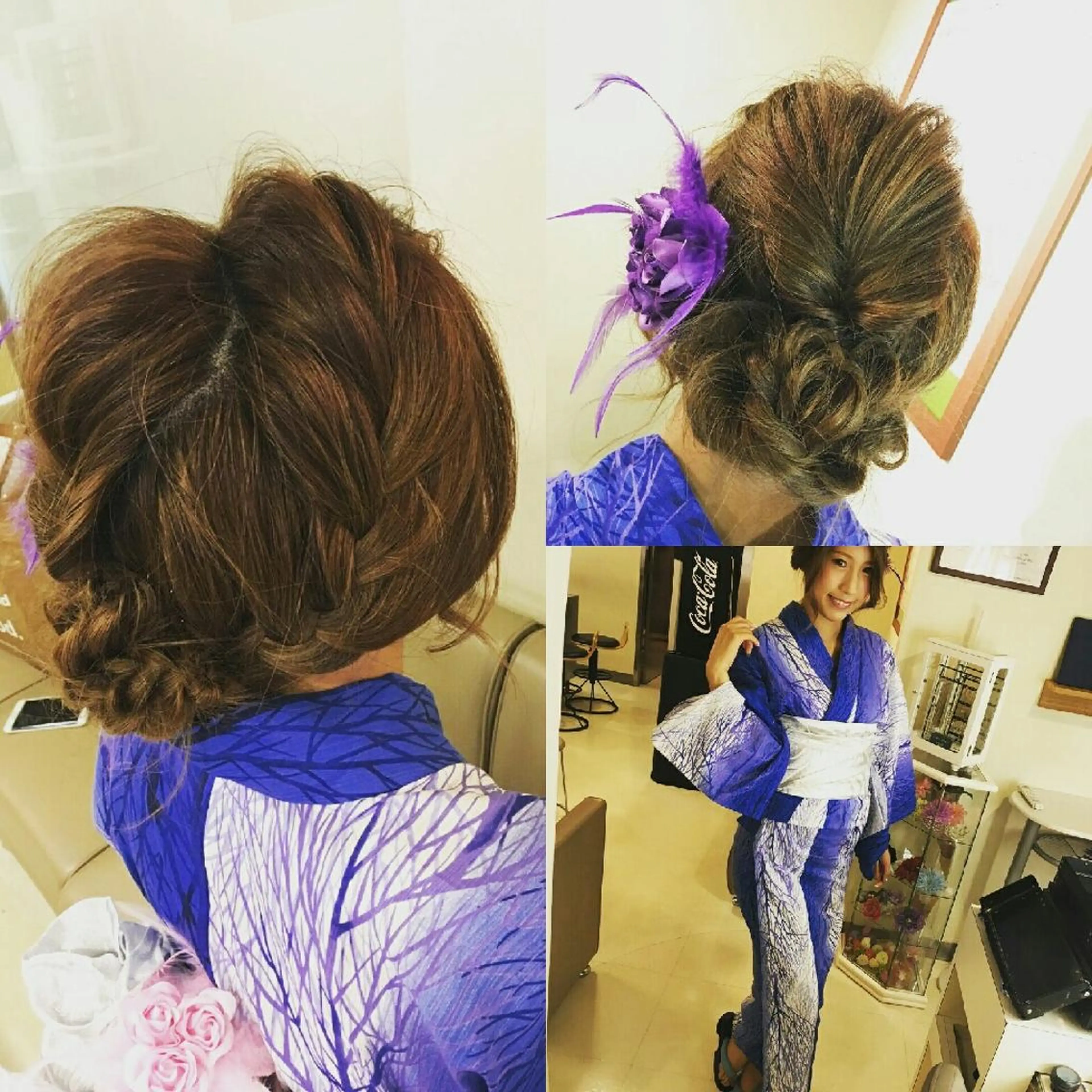 ヘアアレンジ セミロング ロング ミディアム 浴衣 メテオ取扱✨美髪 矯正✨HiroNYのヘアスタイル