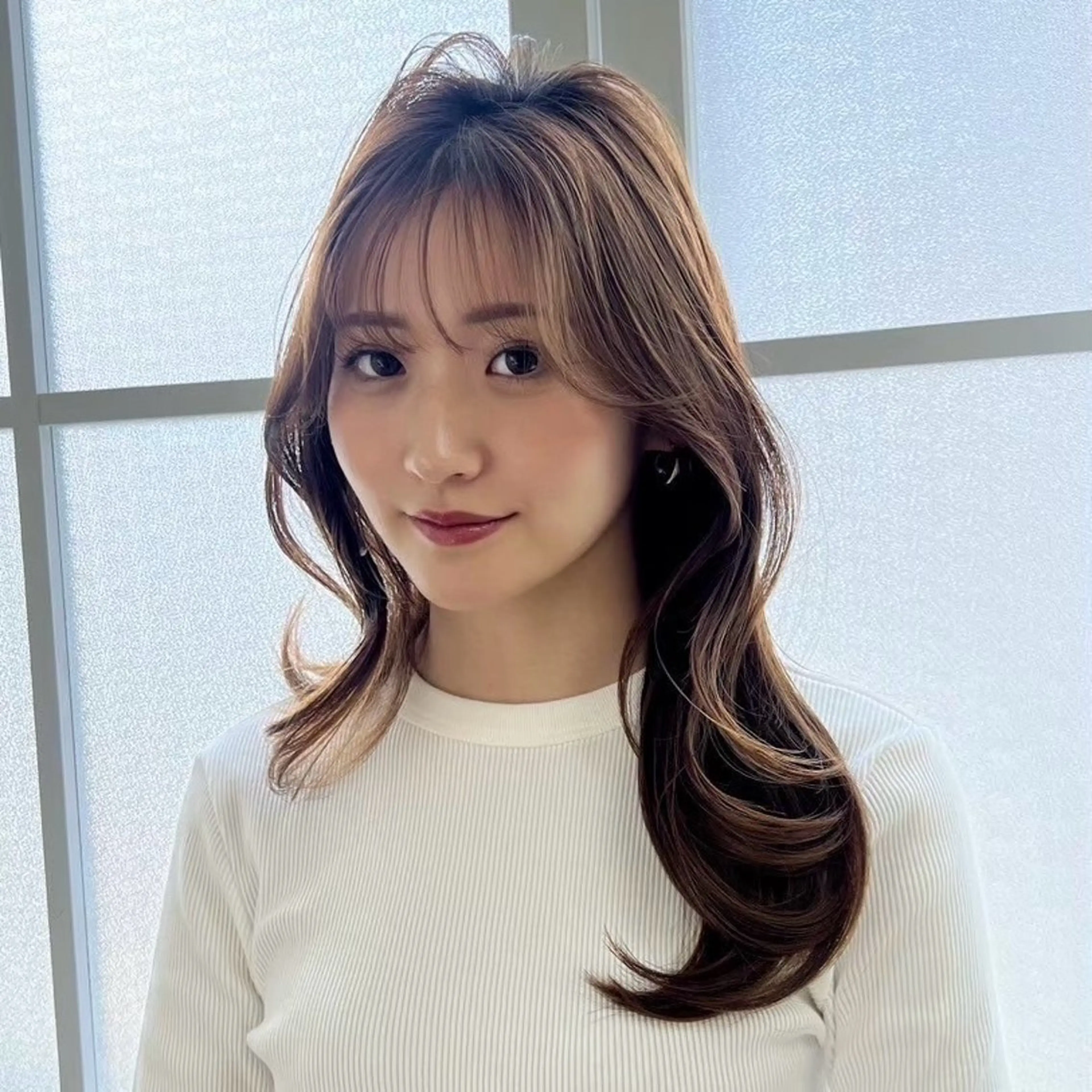 ロング ヘアカラー 天王寺/韓国ヘア/ 透明感カラーのヘアスタイル