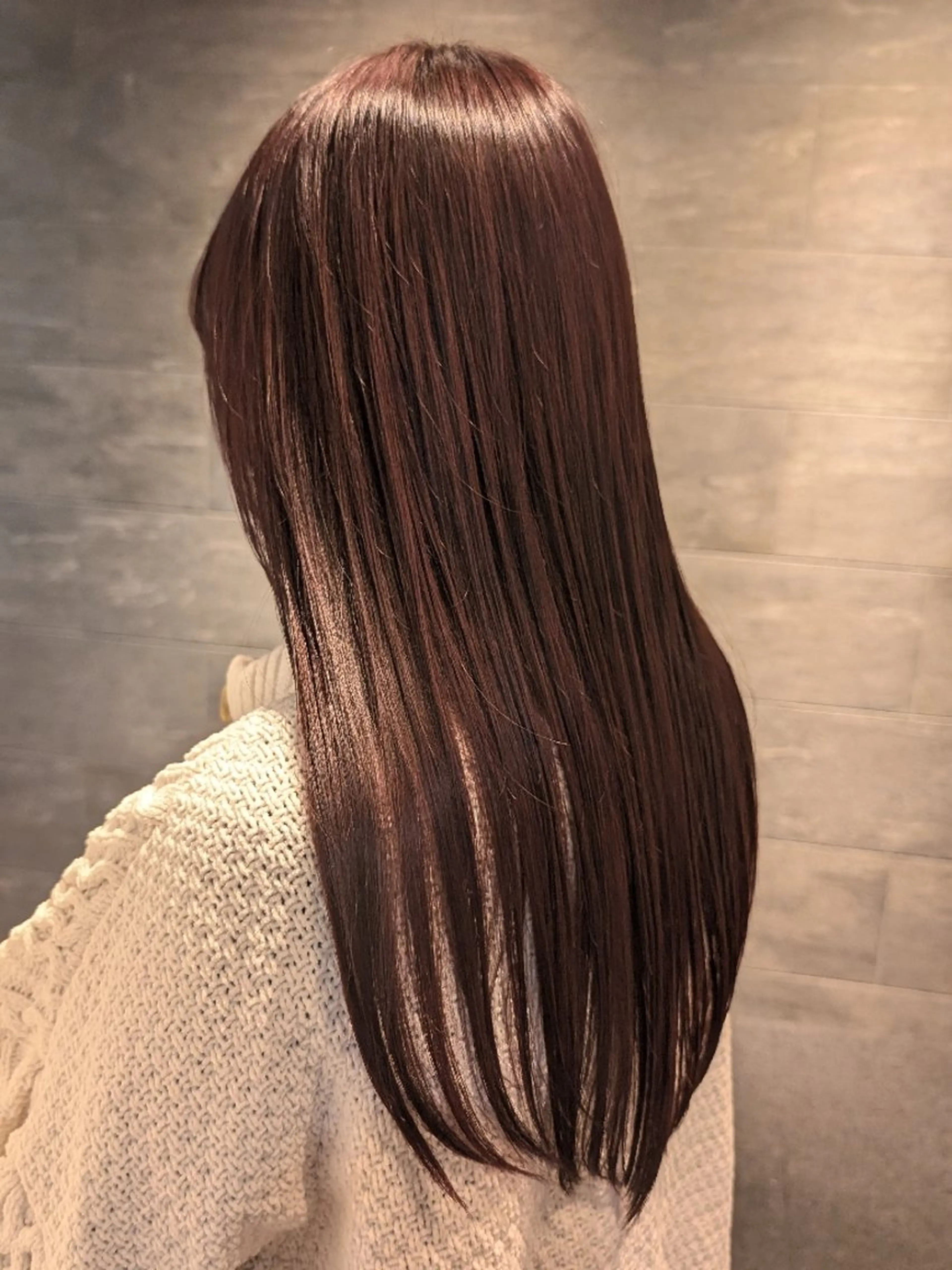 ロング ヘアカラー ヘッドスパ ツヤ髪🎀暖色カラー さとあみのヘアスタイル