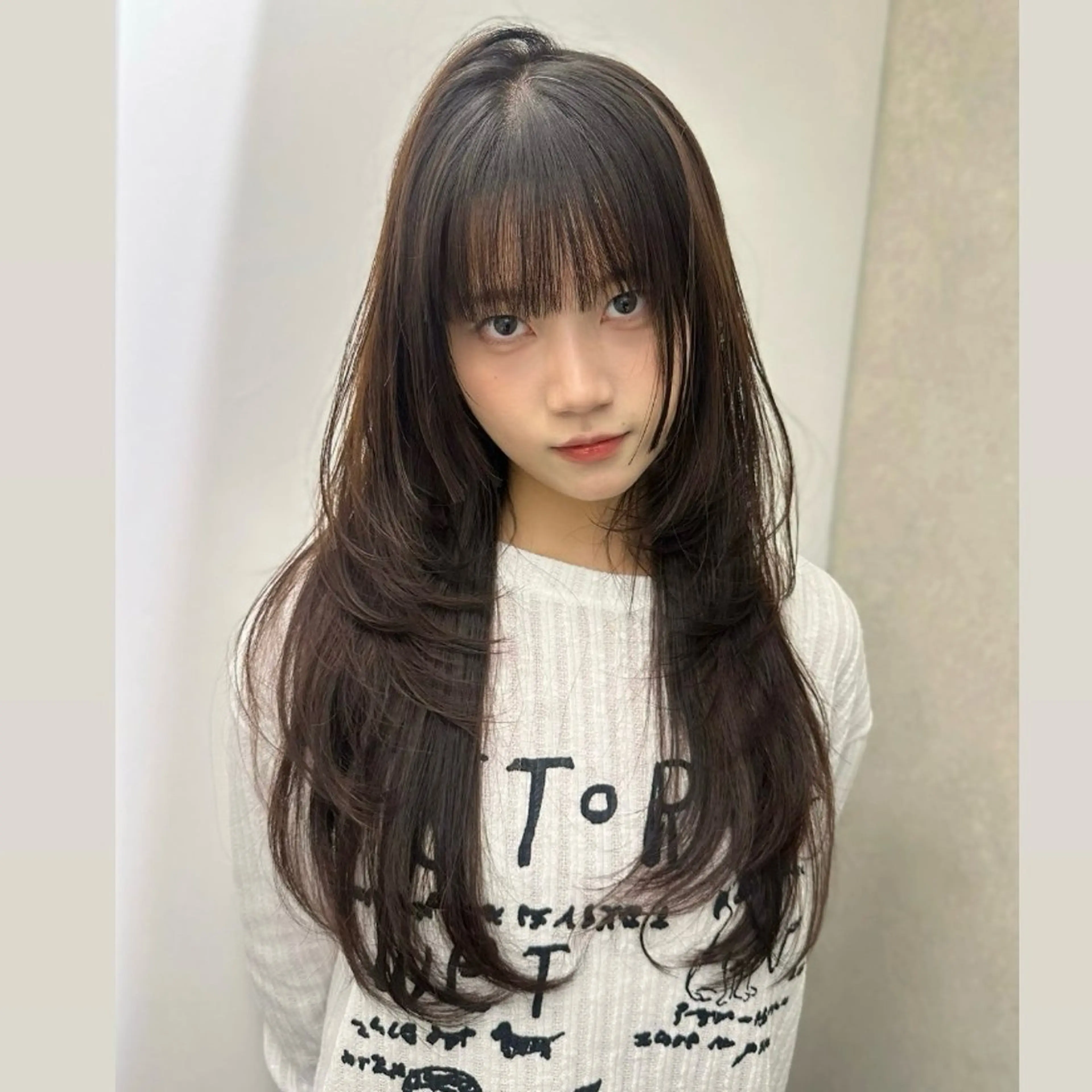 セミロング カット 平成GAL/ブラウン 系/ココトキのヘアスタイル