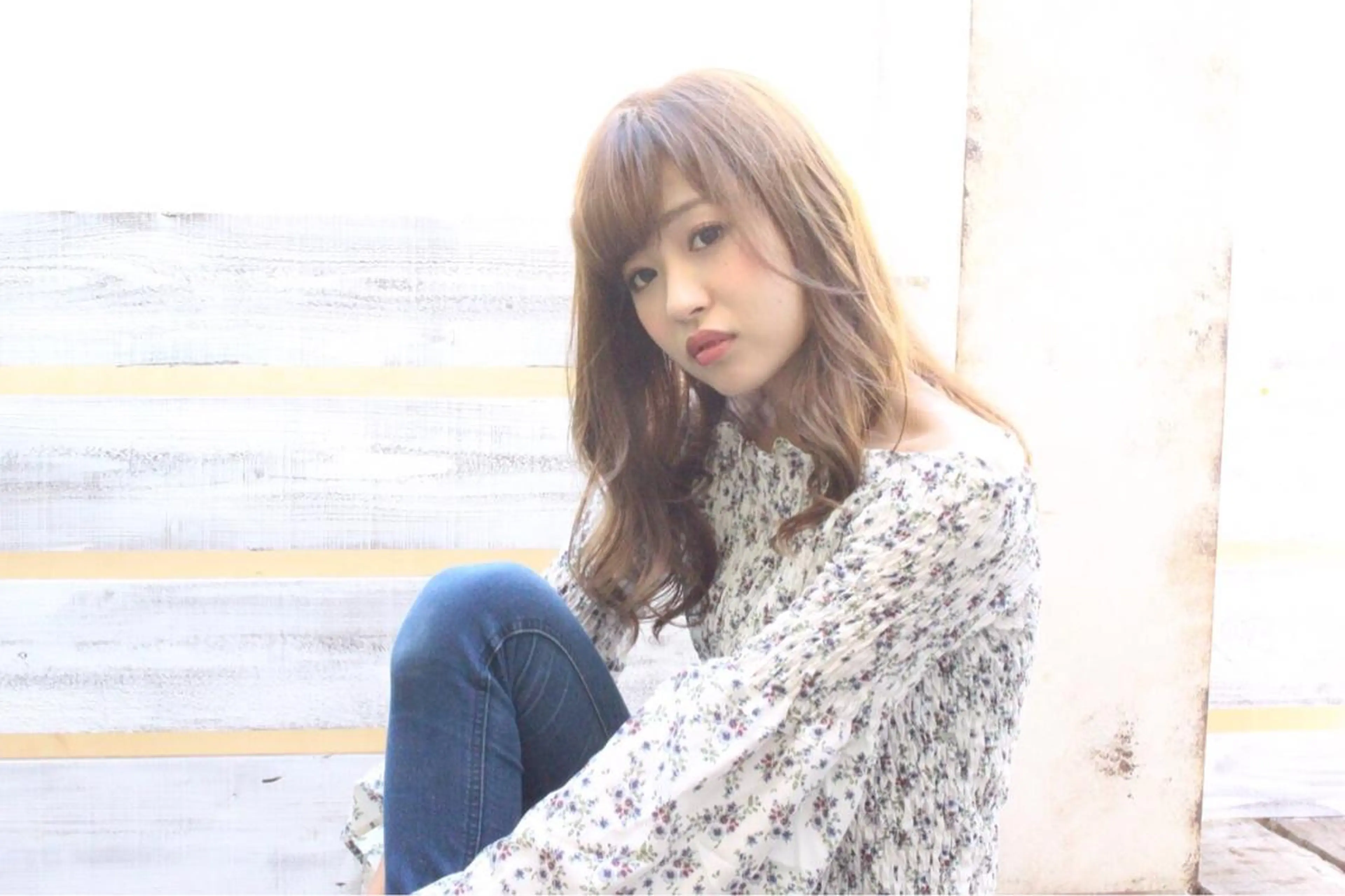 セミロング カラー カット ヘアカラー トリートメント アンダーバーホワイト_WHITE所属・_WHITE芝本 賢吾【天王寺店】のヘアスタイル