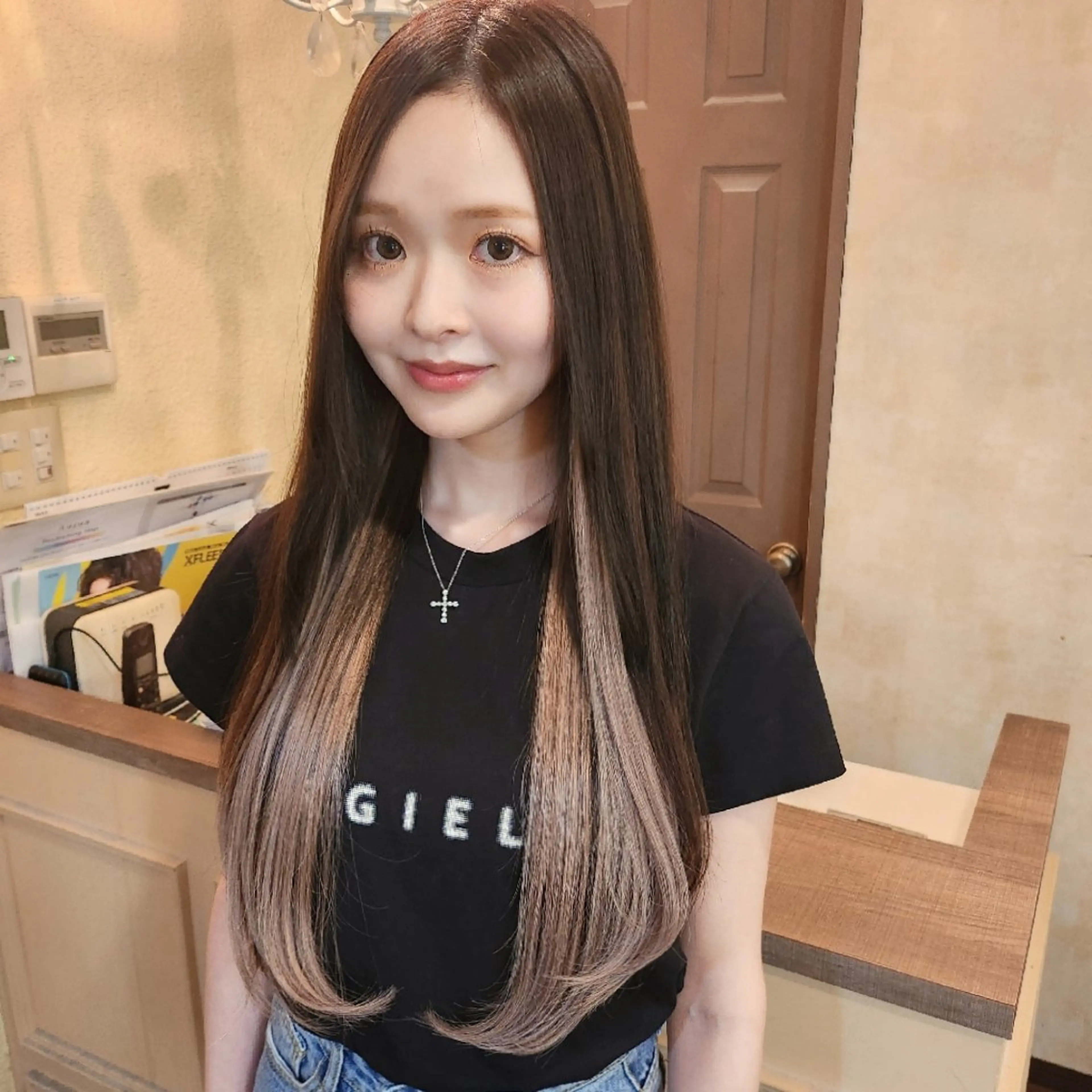 ロング ヘアアレンジ シールエクステ エクステ カット エクステ 田井中 悠紀のヘアスタイル