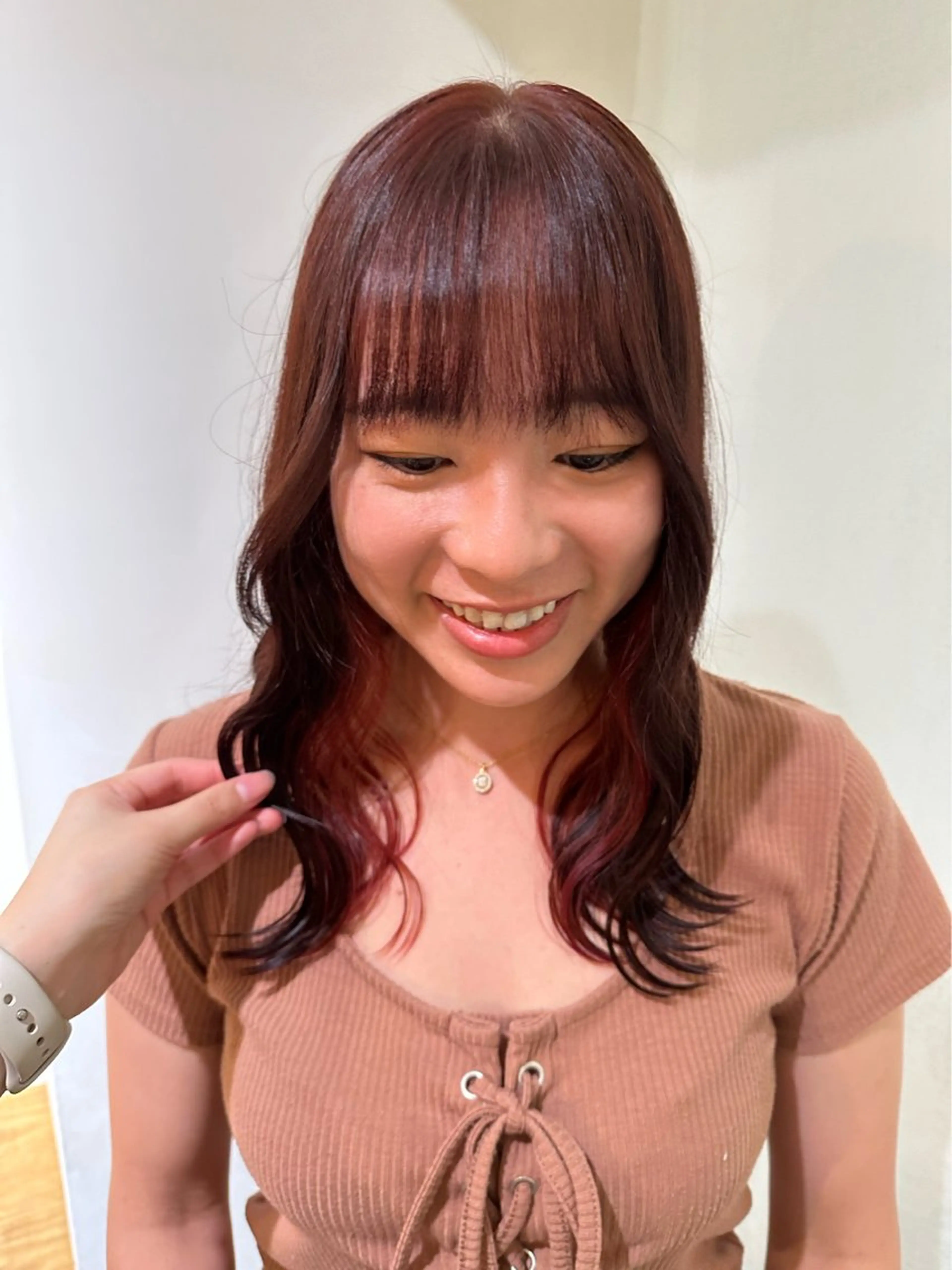 ロング カラー ヘアアレンジ れな/艶カラー /暖色カラーのヘアスタイル
