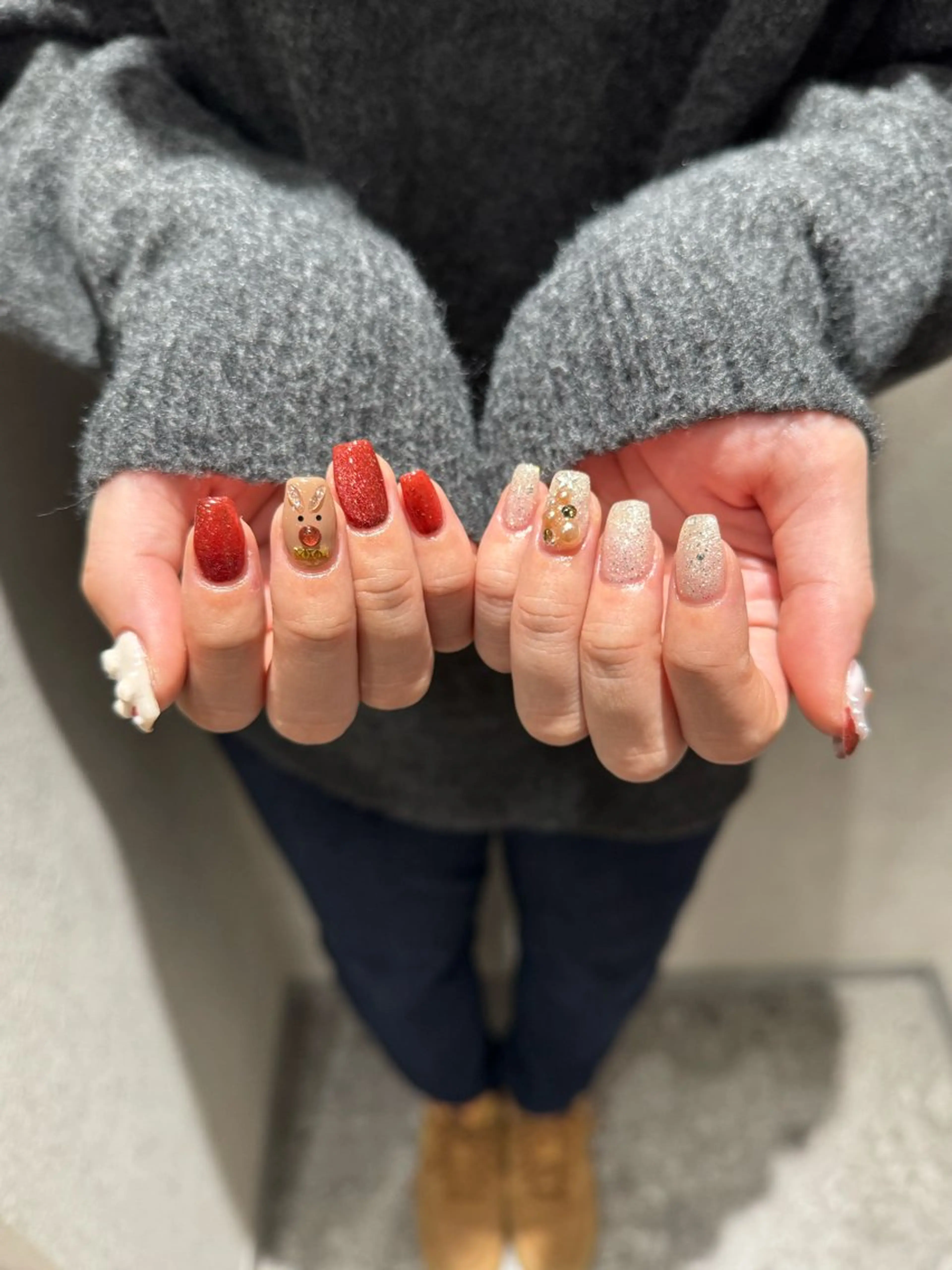 ネイル アートネイル 冬ネイル クリスマス Rommy Arisaのネイルデザイン