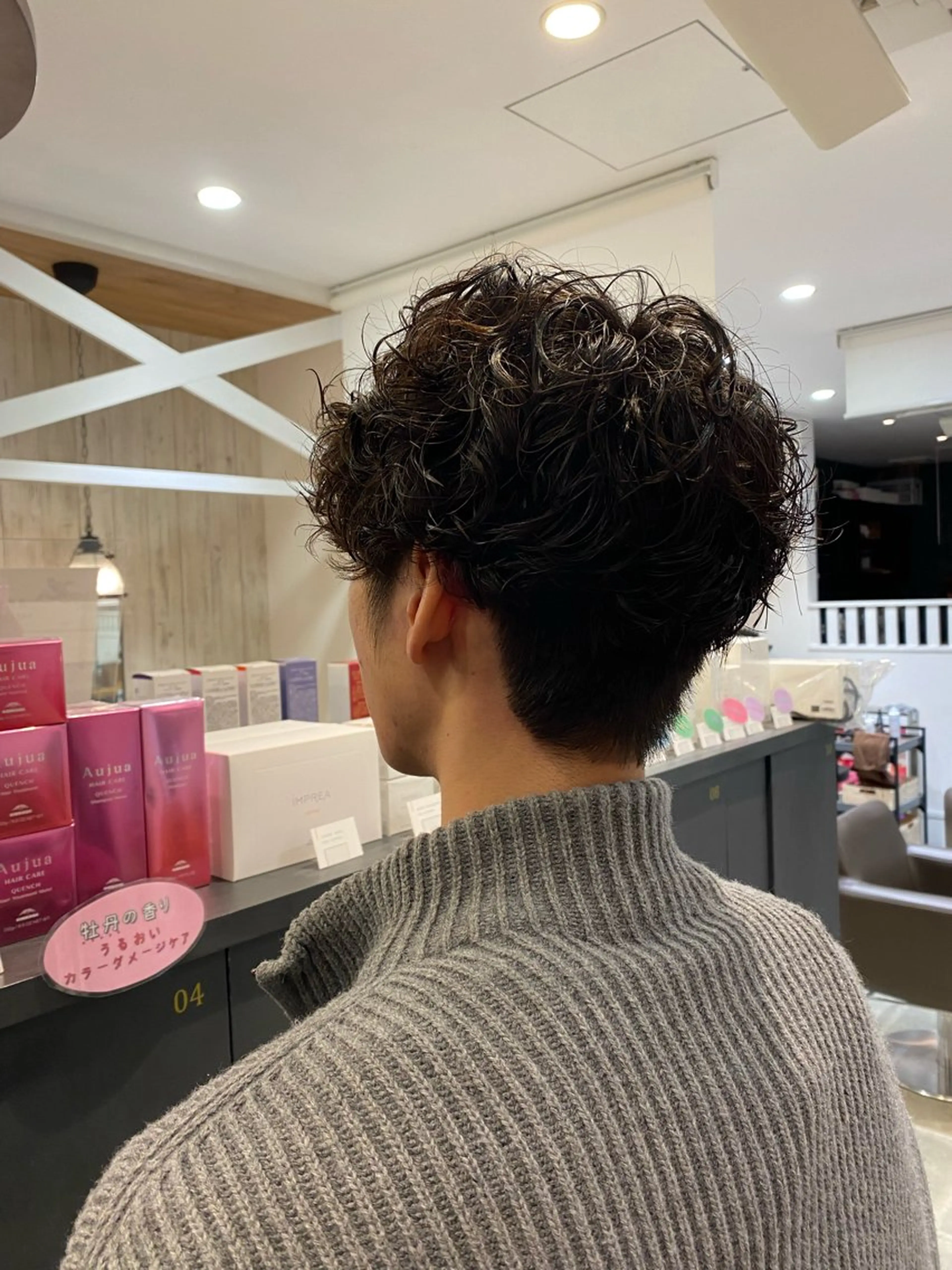 ショート パーマ メンズ メンズパーマ スパイラルパーマ 柴田 枝利子のヘアスタイル