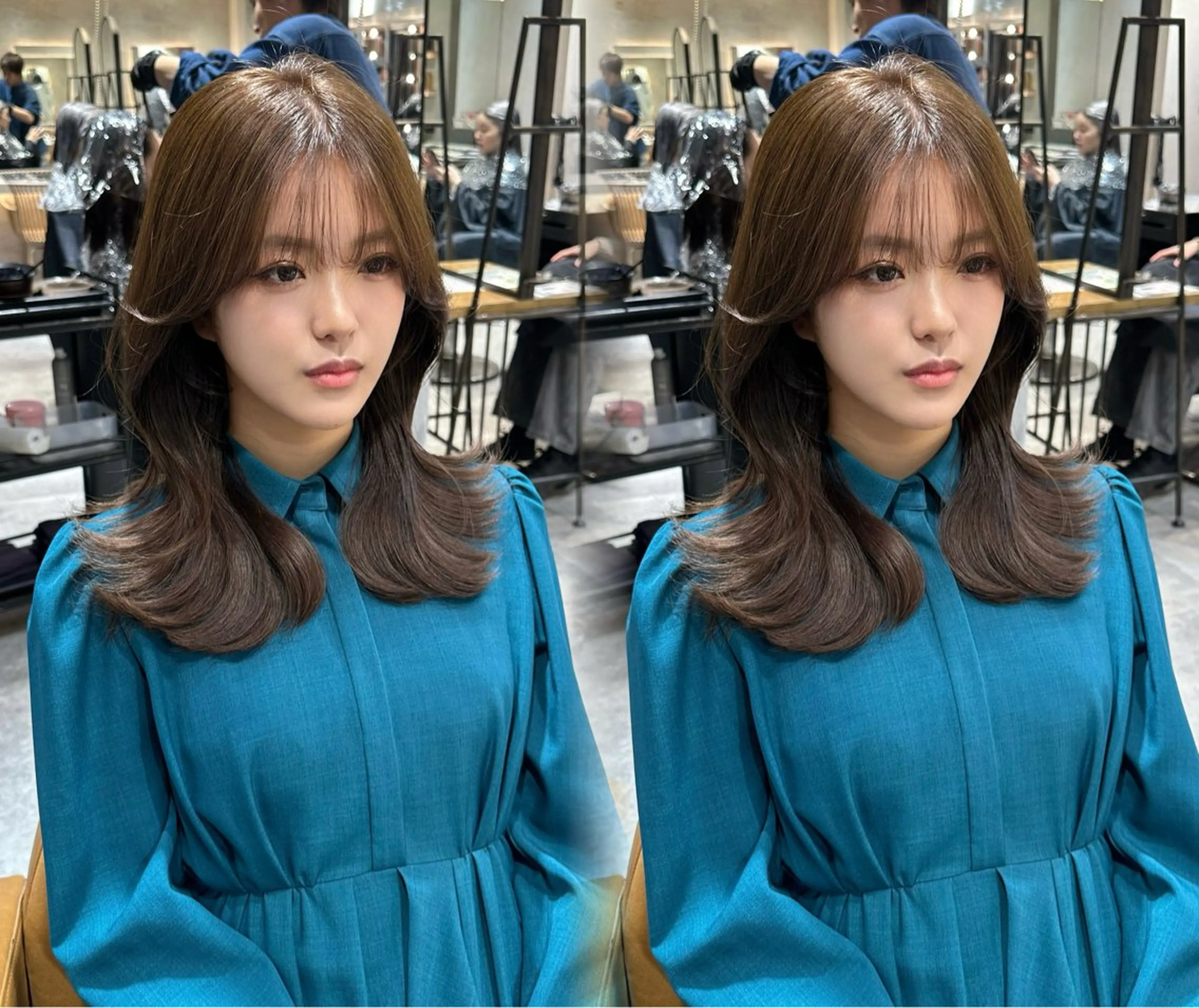 ミディアム くびれヘア 韓国風ヘア カット ヘアカラー トリートメント ヘアセット 韓国ヘア/レイヤー/ 髪質改善/銀座/田島のヘアスタイル