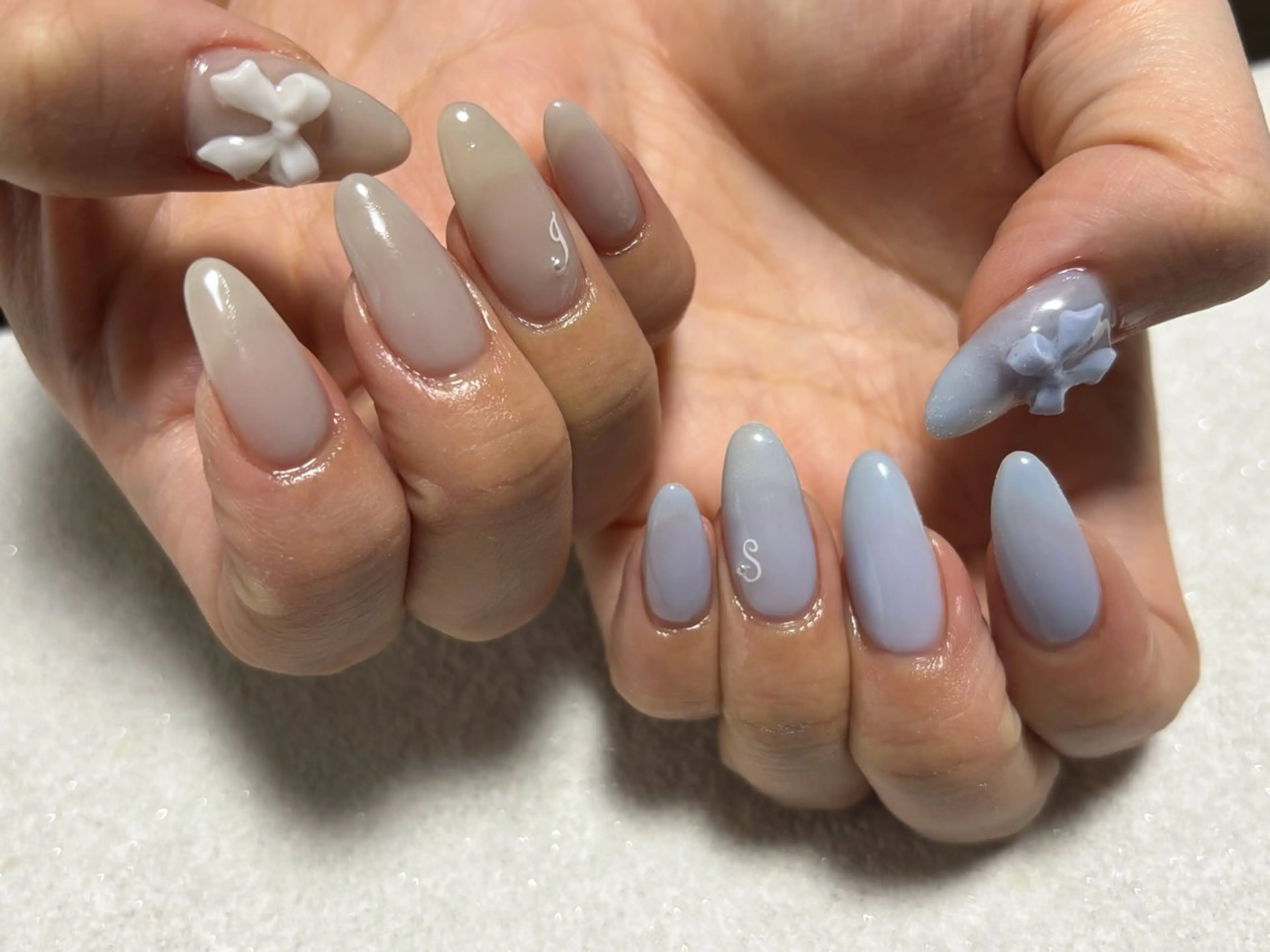 ネイル オーロラネイル フットネイル フレンチネイル ジェルネイル 韓国ネイル ハンドネイル kiki nail 二子玉川のネイルデザイン