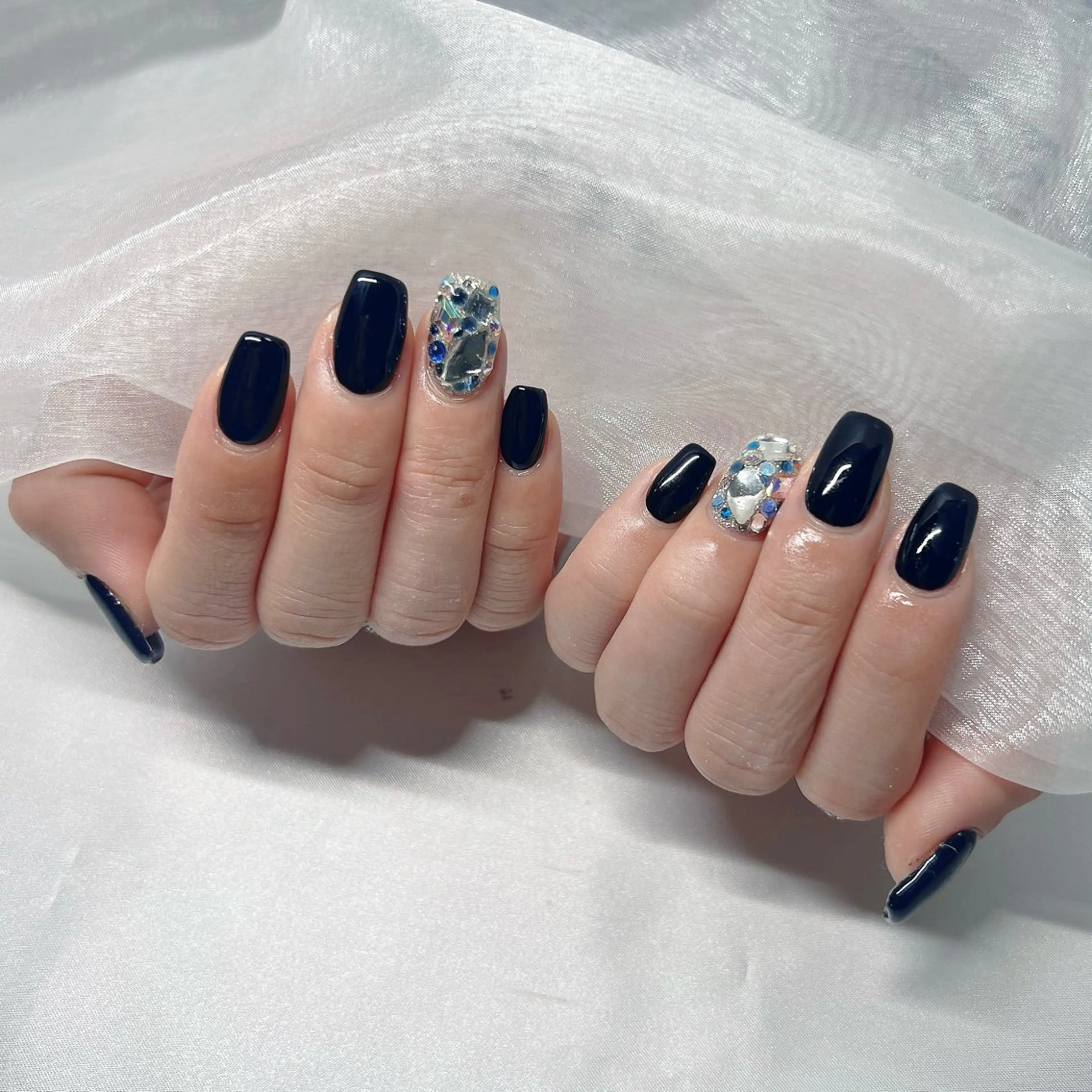 ネイル ジェルネイル 韓国ネイル ラメ(グリッター) マグネットネイル ミラーネイル ハンドネイル -nail salon-Reward所属・nail salon Rewardのネイルデザイン