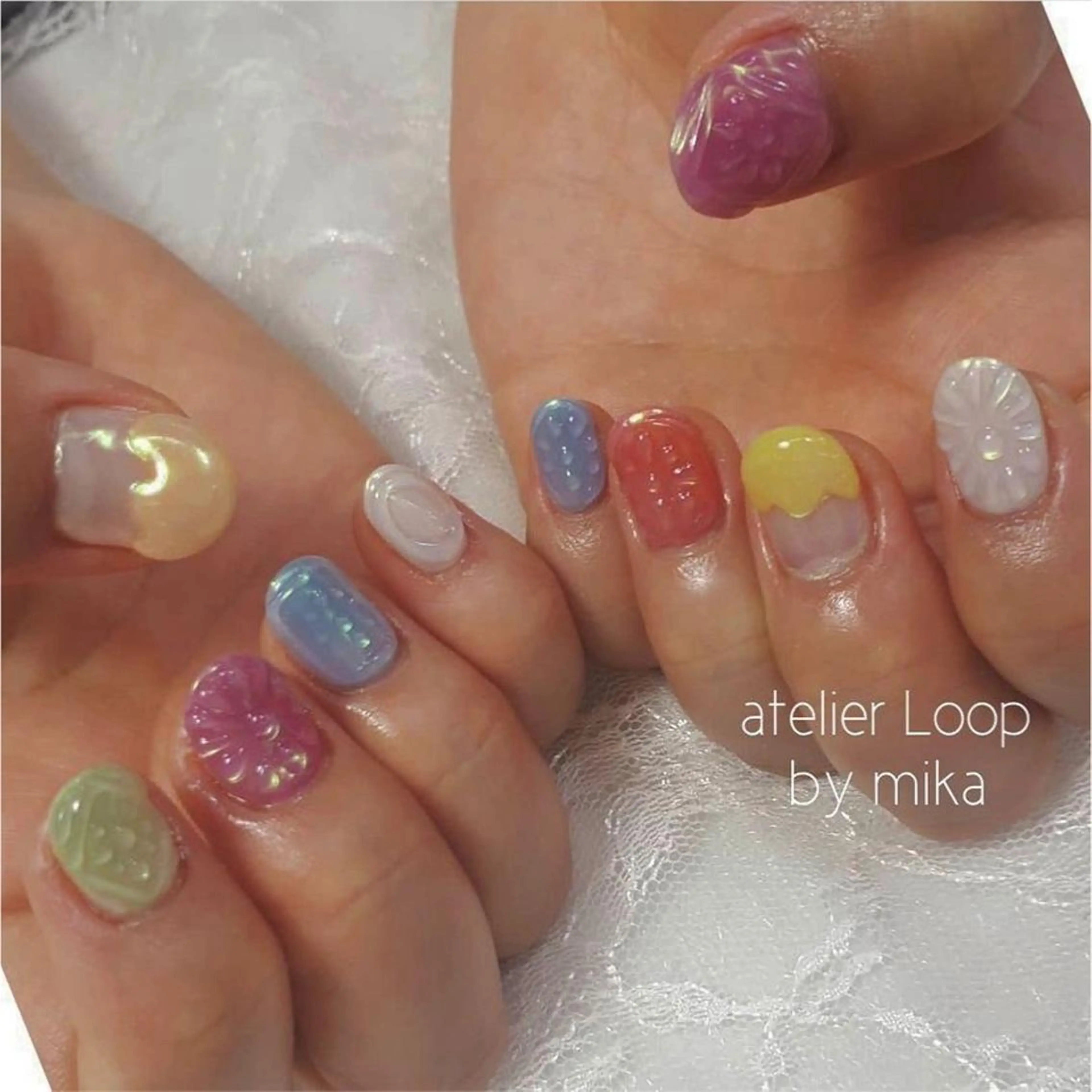 ネイル アートネイル カジュアル クリアネイル マグネットネイル ニュアンスネイル ハンドネイル atelierLoopbyshiho所属・atelier Loop♪MIKAのネイルデザイン