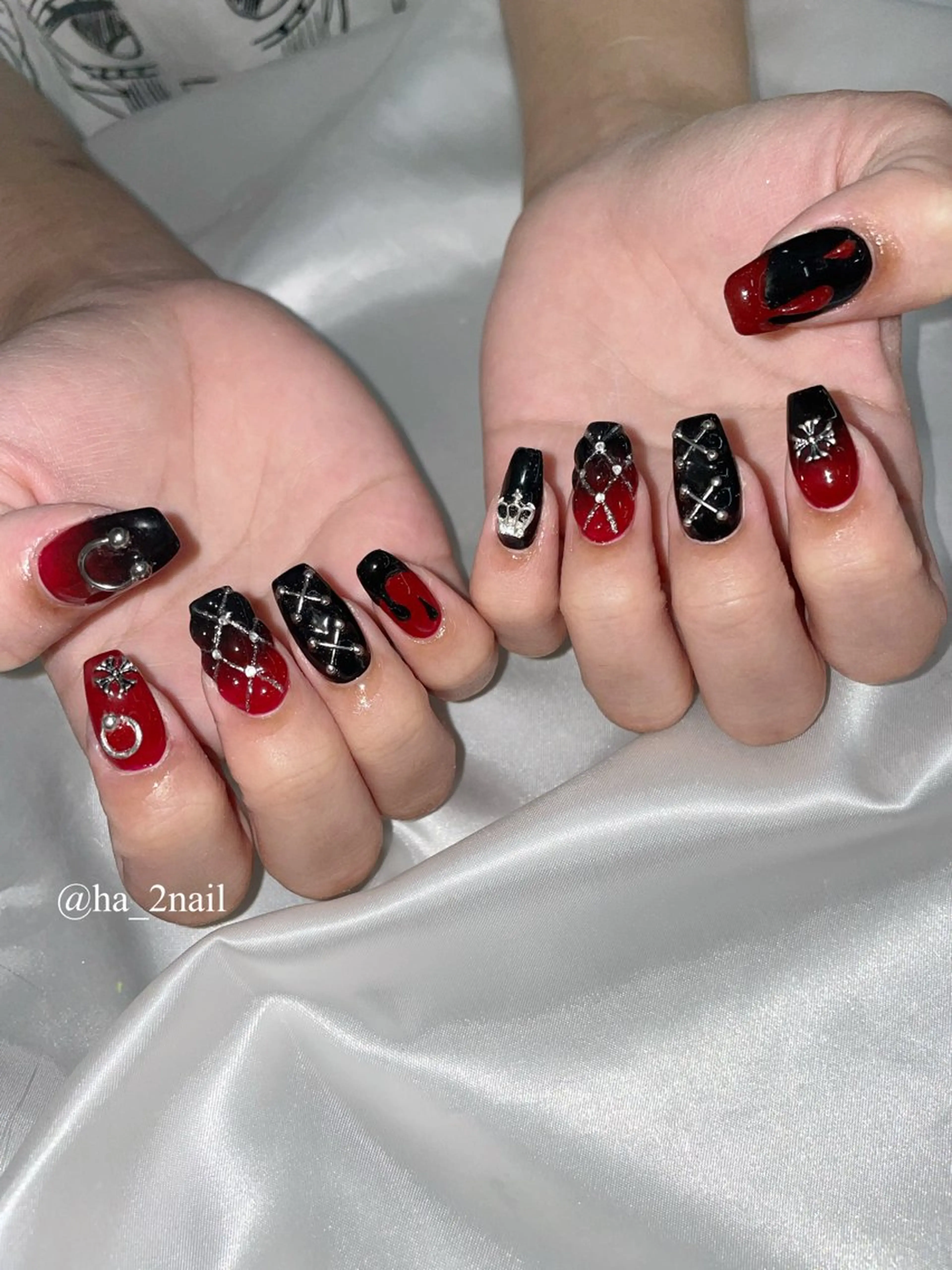 ネイル 赤色 NAIL and EYELASH ALPHA.所属・ALPHA. 姫繇のネイルデザイン