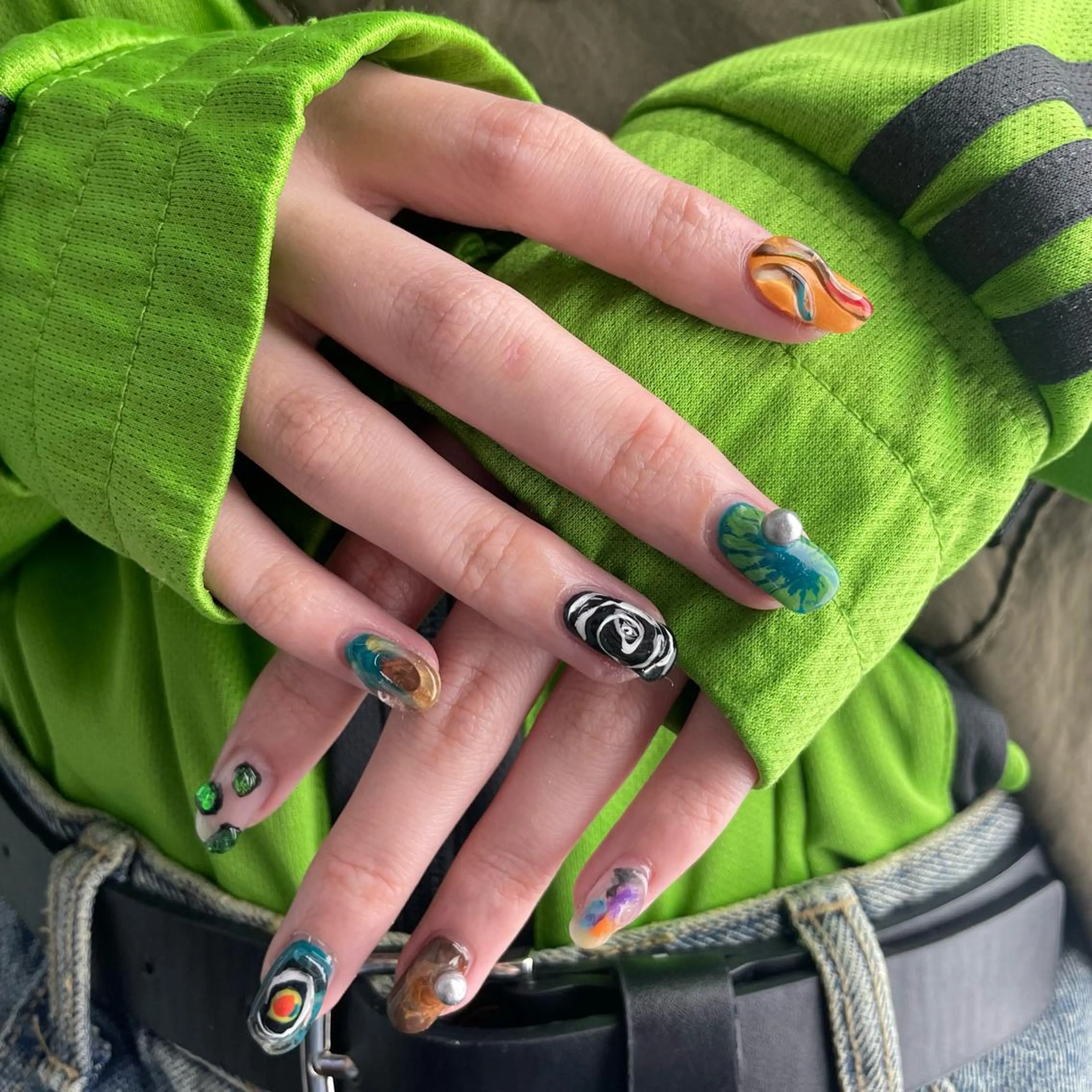 ネイル ジェルネイル パラジェル ハンドネイル hair&nail ☯️アイリ☯️のネイルデザイン