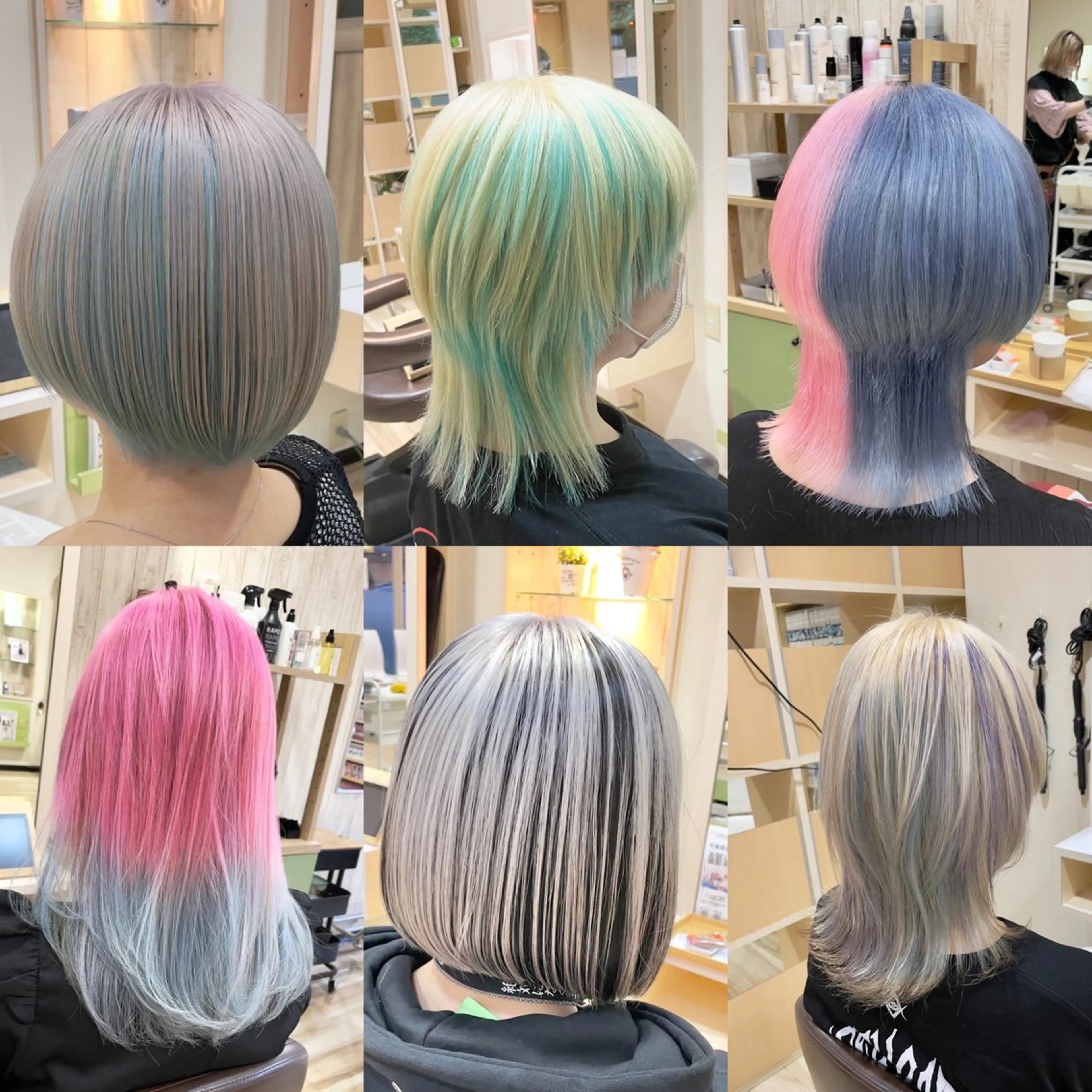ミディアム カラー 🌈派手髪ハイトーン 🌈鈴木亮太🌈のヘアスタイル