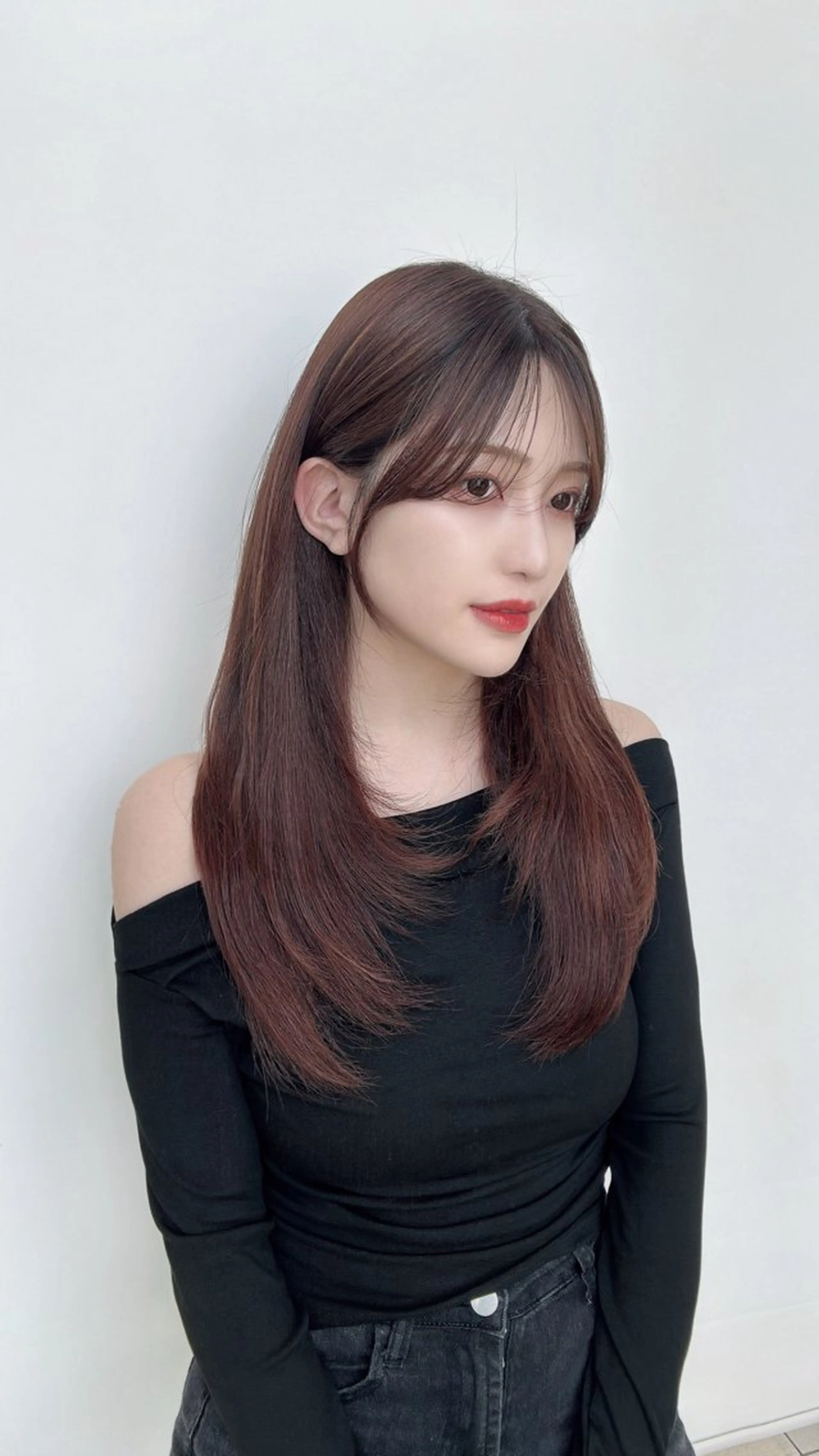セミロング カラー ブラウンカラー カット ヘアカラー トリートメント 顔周り特化/韓国ヘア /レイヤー/吉野幸大のヘアスタイル
