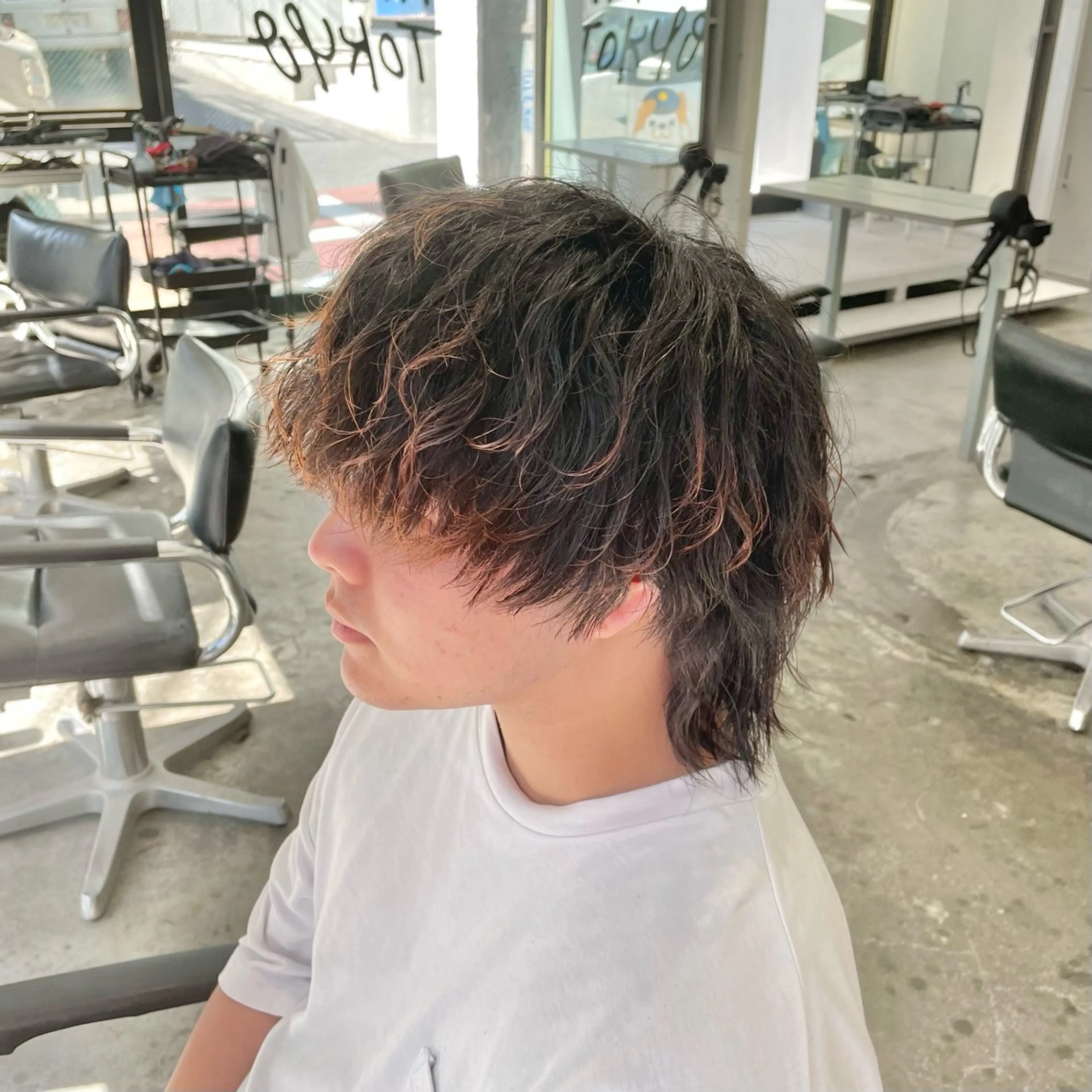 ミディアム パーマ メンズ カット パーマ メンズ特化美容師/ 藤戸 椋のヘアスタイル