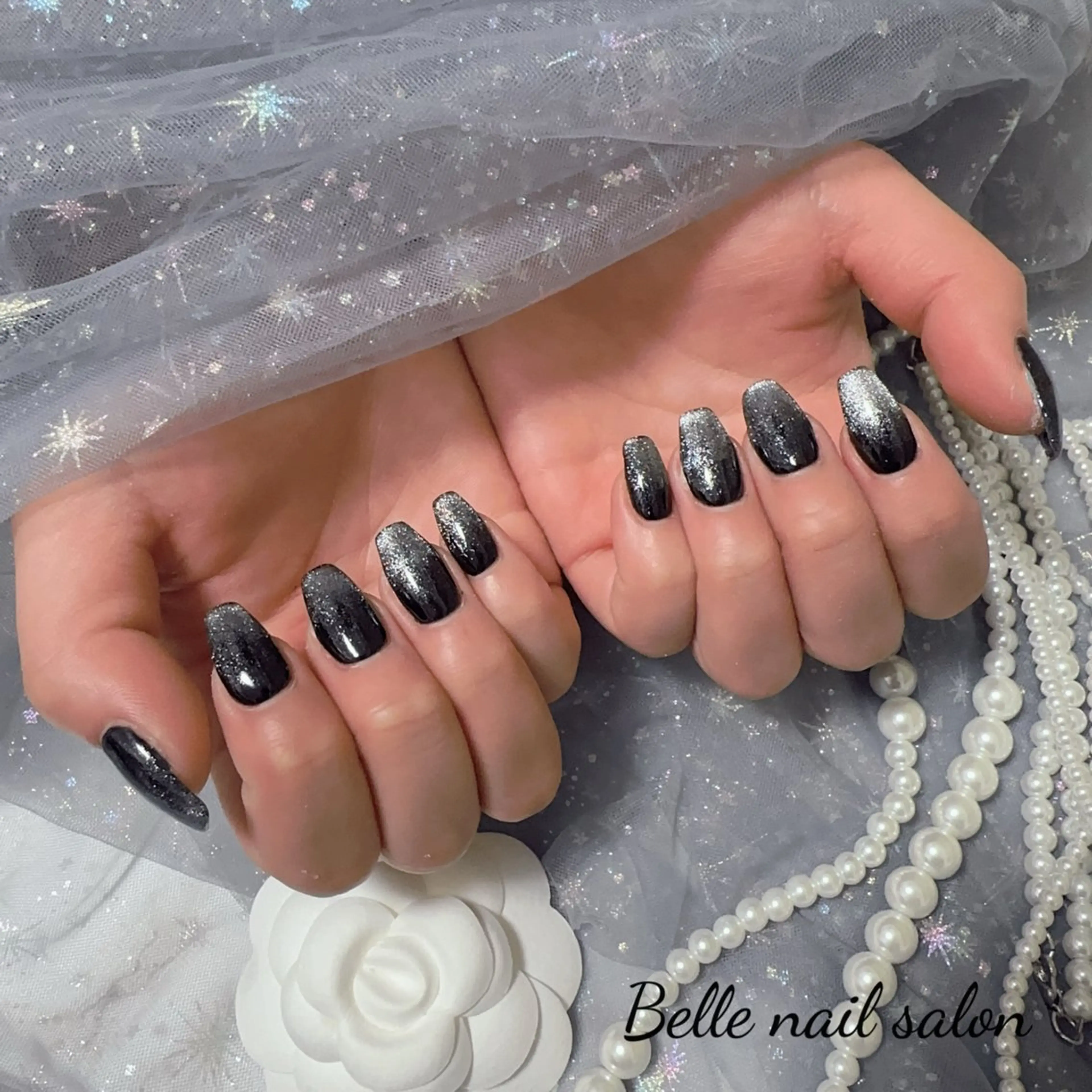 ネイル グラデーション ラメ(グリッター) ラメグラデーション スカルプネイル Belle nail salon 新小岩のネイルデザイン