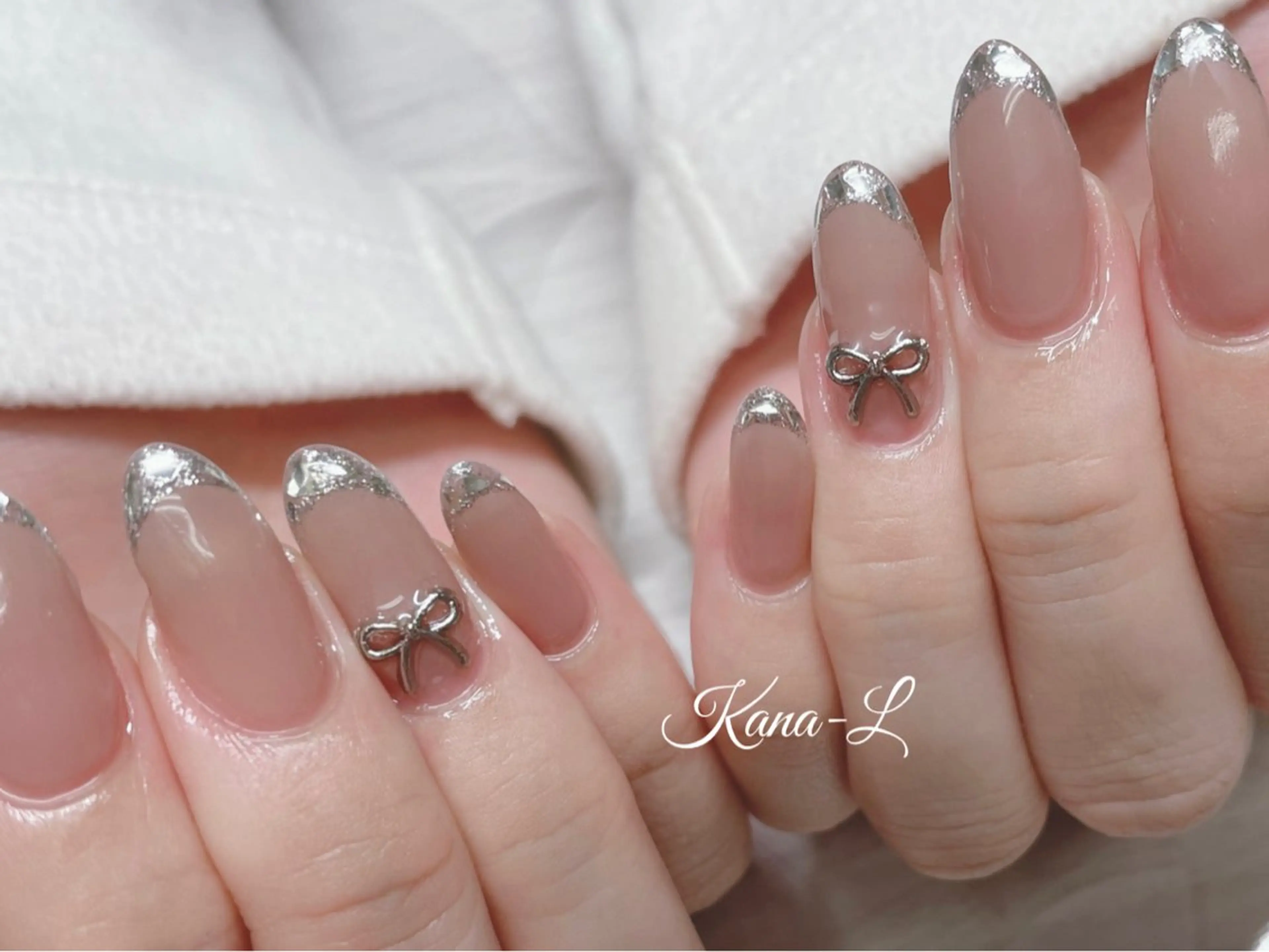 ネイル フレンチネイル ジェルネイル ガラスフレンチ 韓国ネイル パラジェル 芦辺 香奈のネイルデザイン