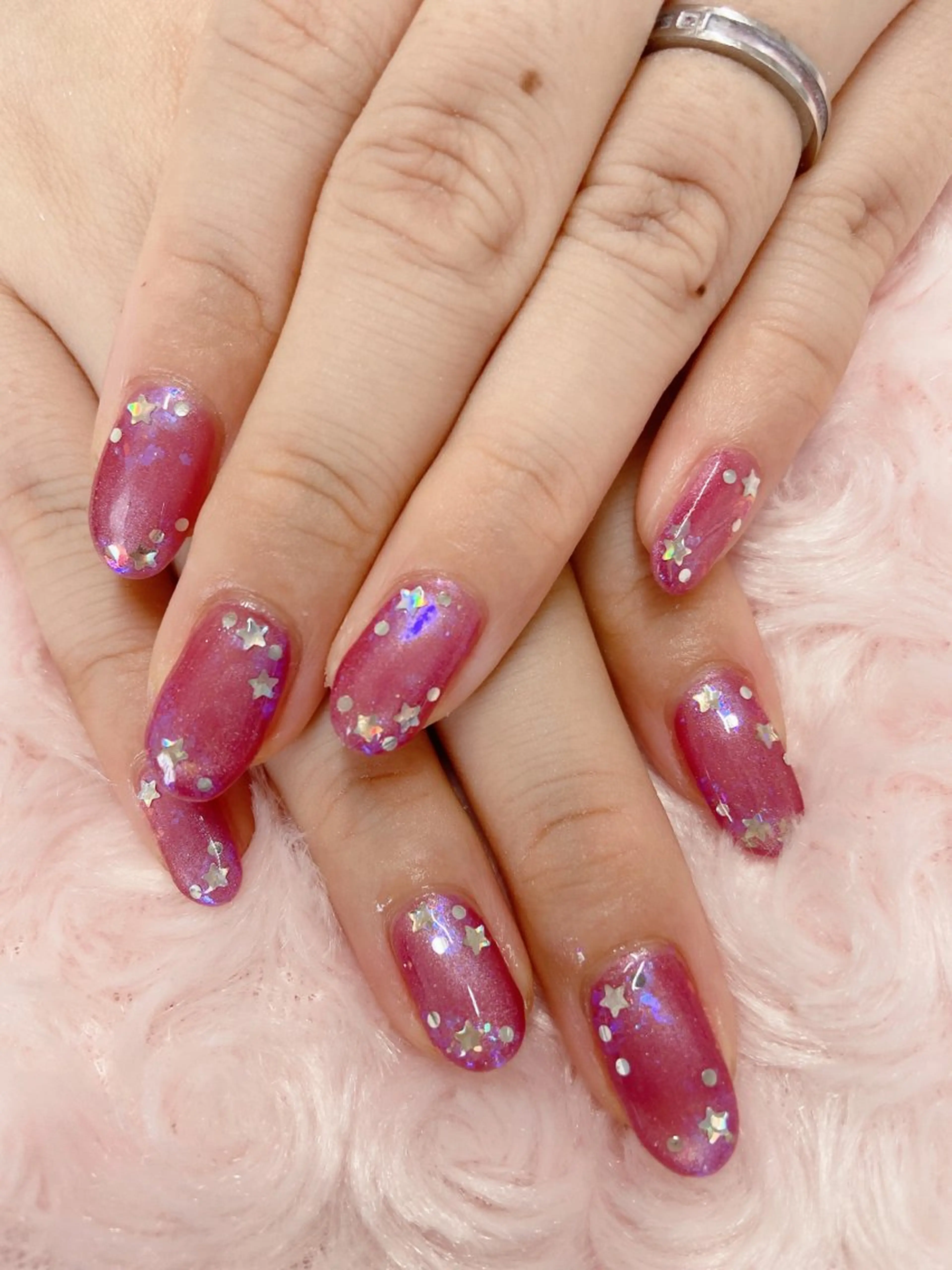 ネイル ジェルネイル マグネットネイル オフィスネイル ワンカラーネイル パラジェル ハンドネイル nail salon Berry所属・前田 りかのネイルデザイン