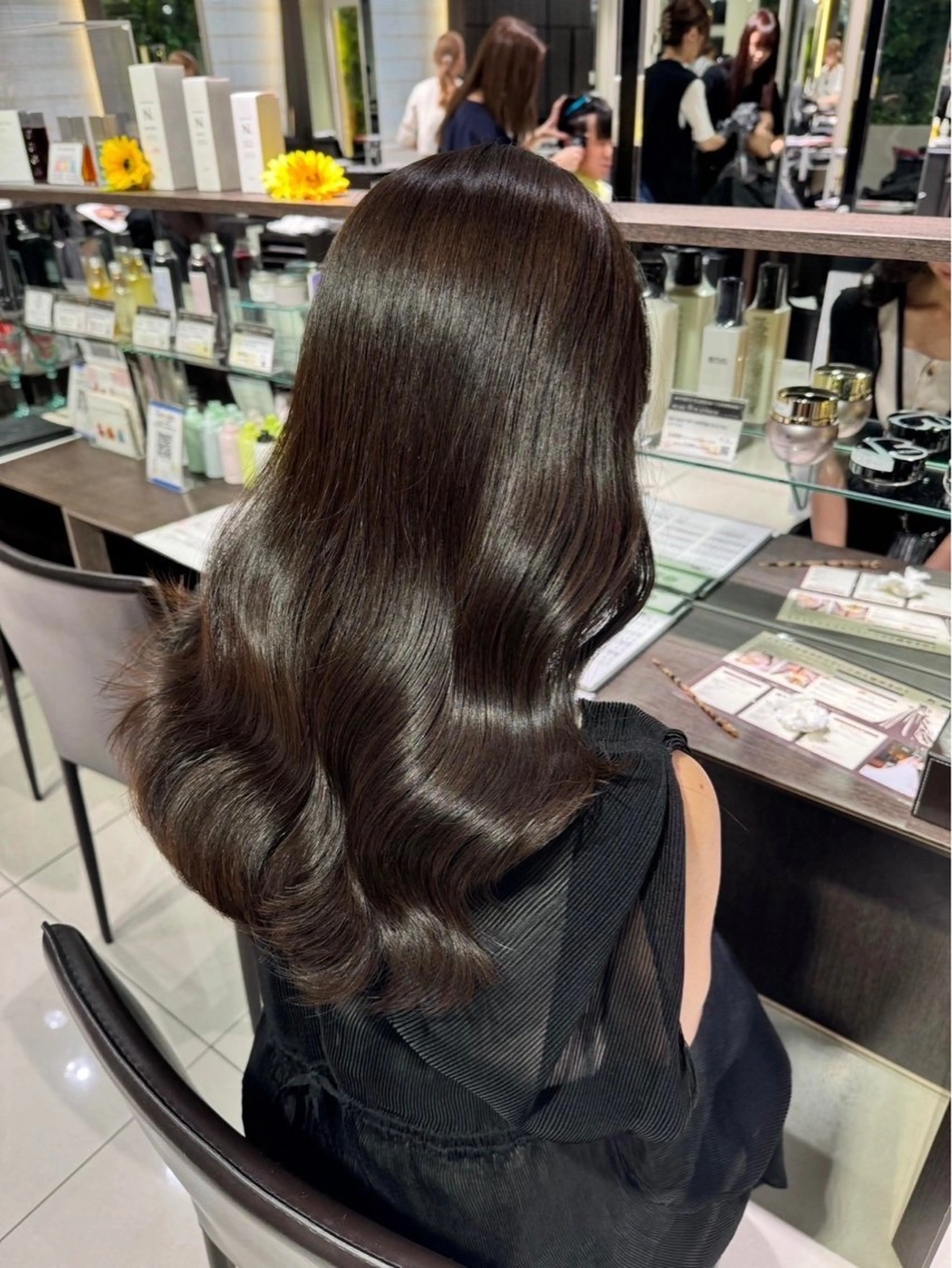 セミロング カラー ヘアカラー トリートメント 🩵透明感カラー🩵 緒方美柚のヘアスタイル