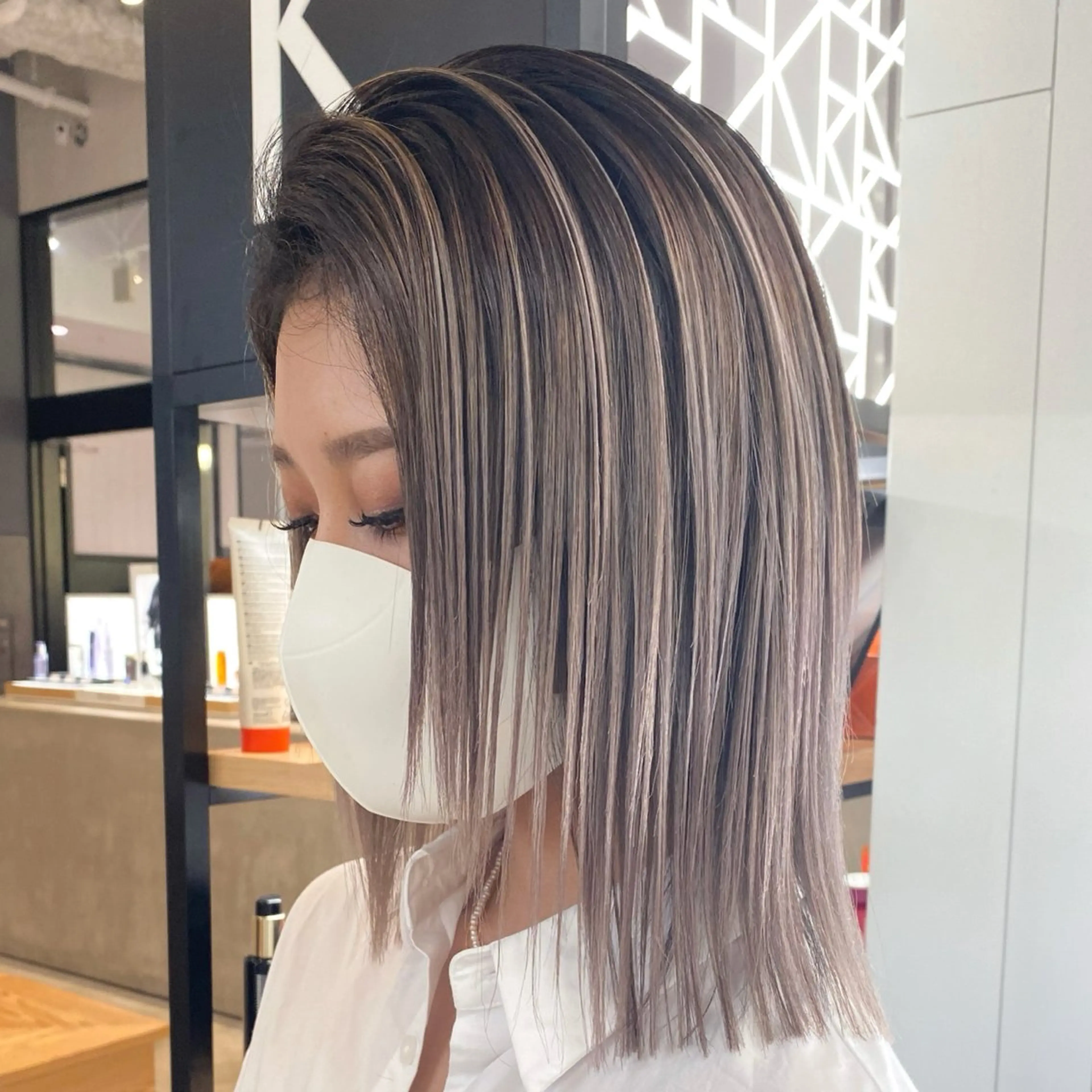 ミディアム カラー 透明感🎀艶髪 💞まいか🎶のヘアスタイル