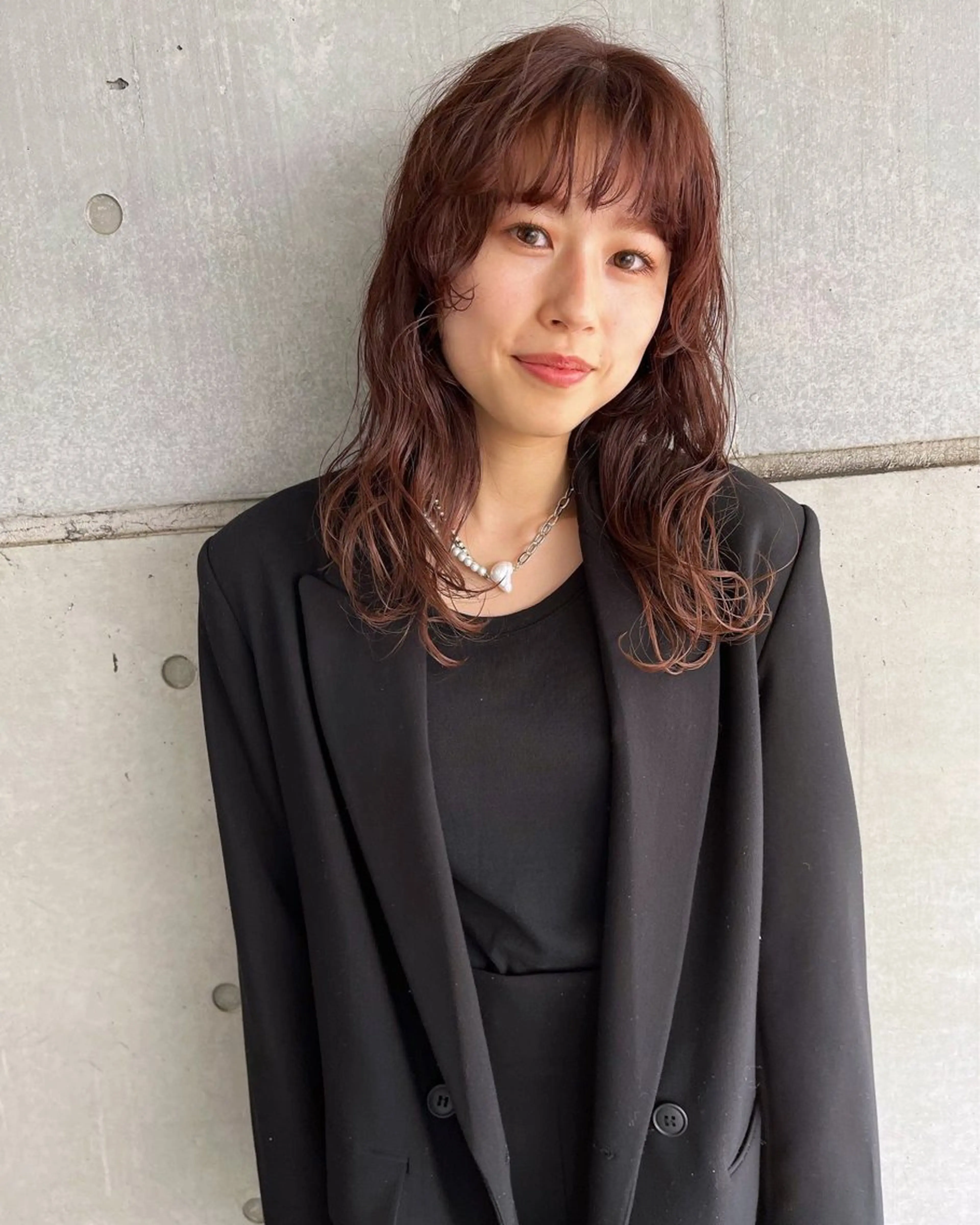 セミロング カラー カット ヘアカラー トリートメント GO TODAY SHAiRE SALON表参道Polaris店所属・暖色カラー/ピンク カラー/HARUKAのヘアスタイル