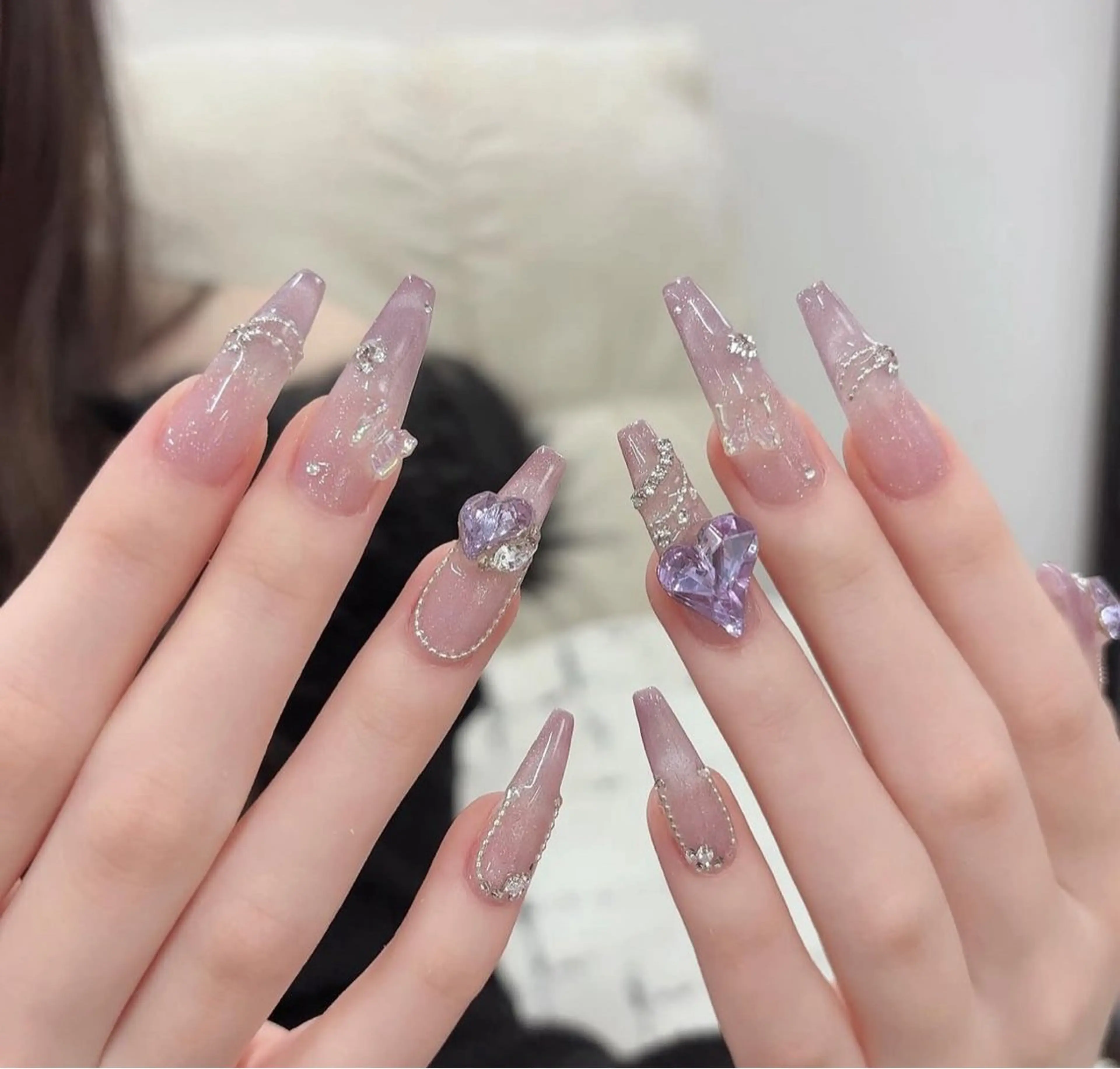 ネイル ジェルネイル 韓国ネイル マグネットネイル ネイルチップ 冬ネイル Lenie Nailのネイルデザイン