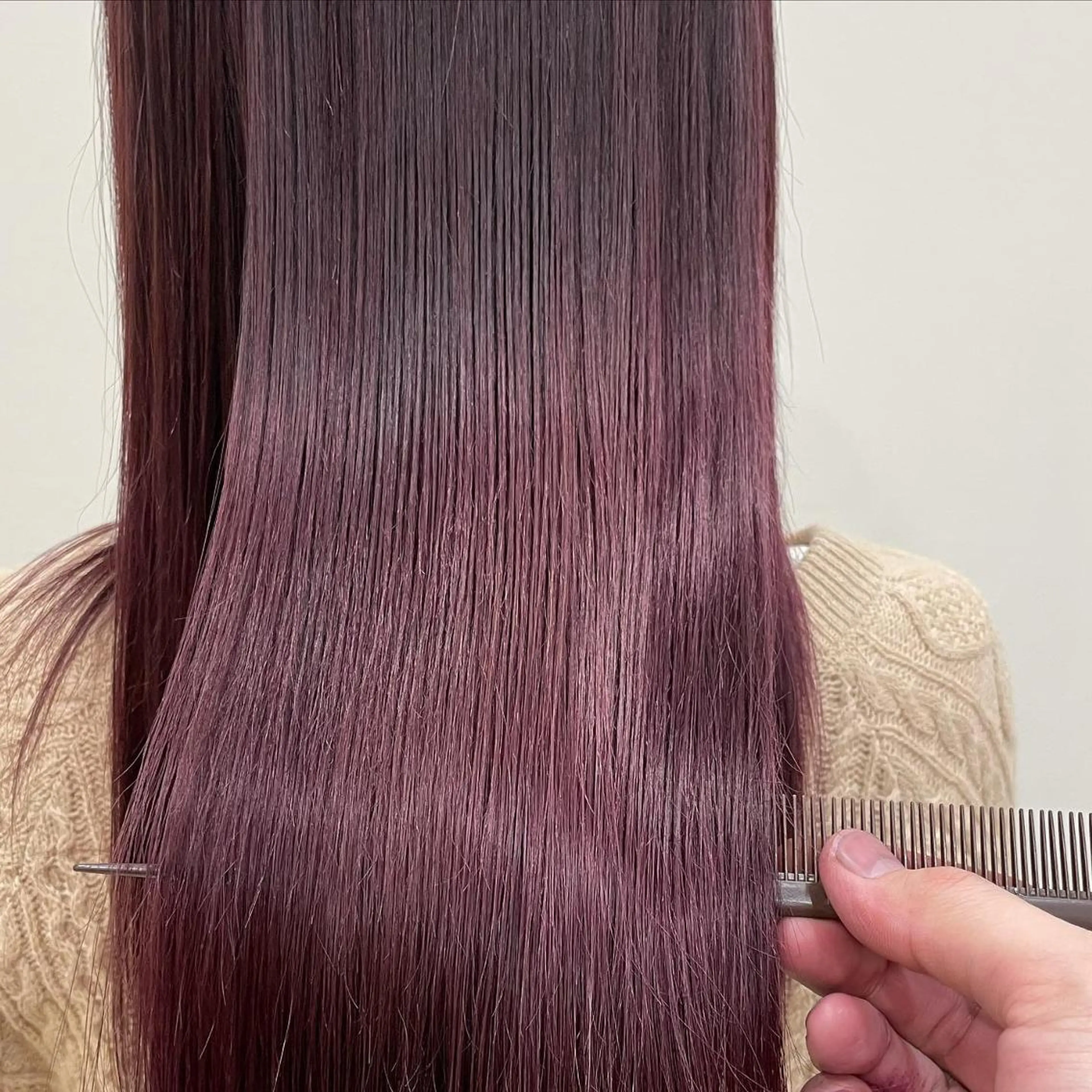 ミディアム カラー パーマ ヘアアレンジ メンズ キッズ マツエク・マツパ パープルカラー 髪質改善 sara 荒井店のヘアスタイル