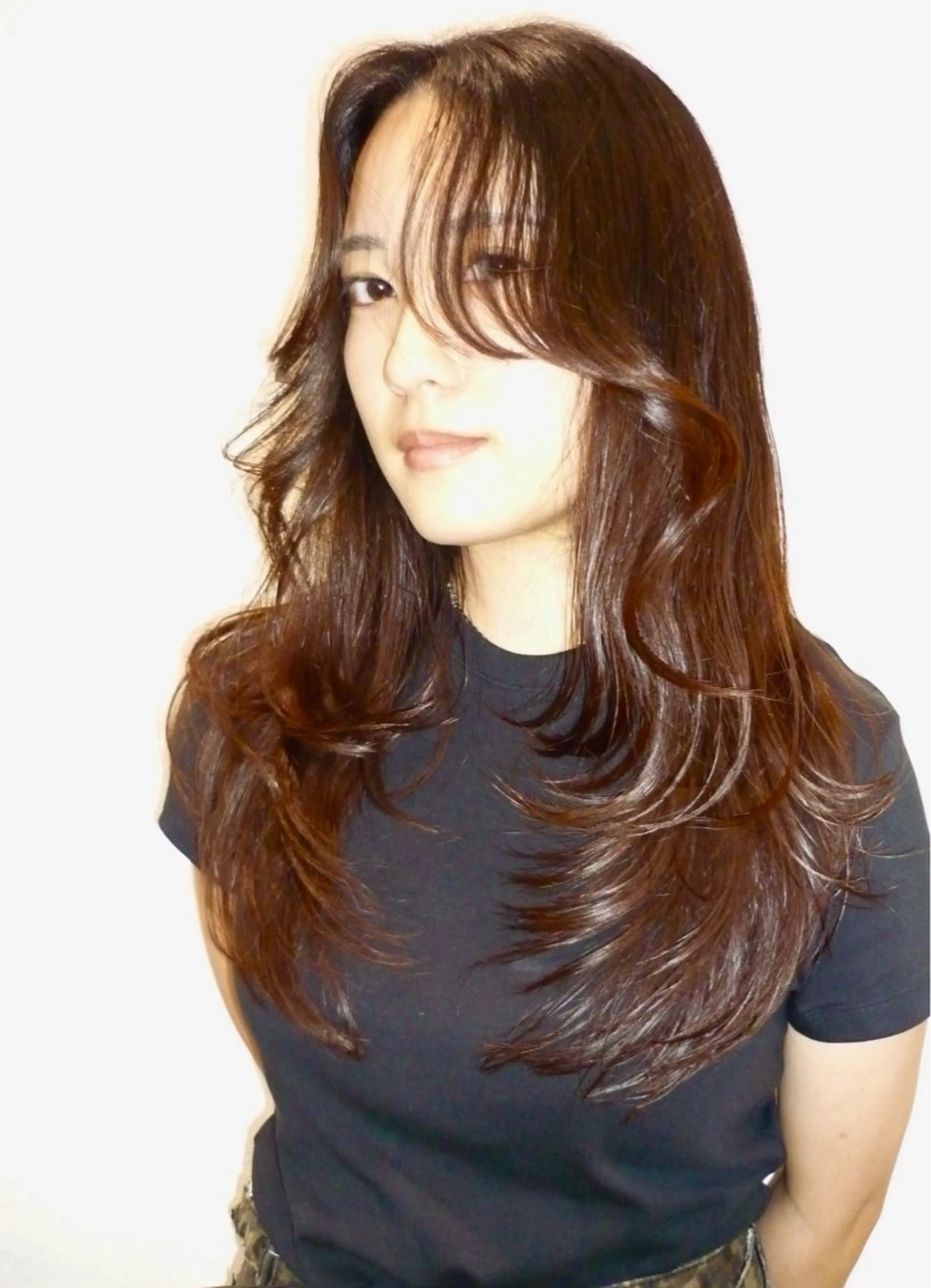 セミロング カラー カット 🌟暖色系ハイトーン 🌟AIのヘアスタイル