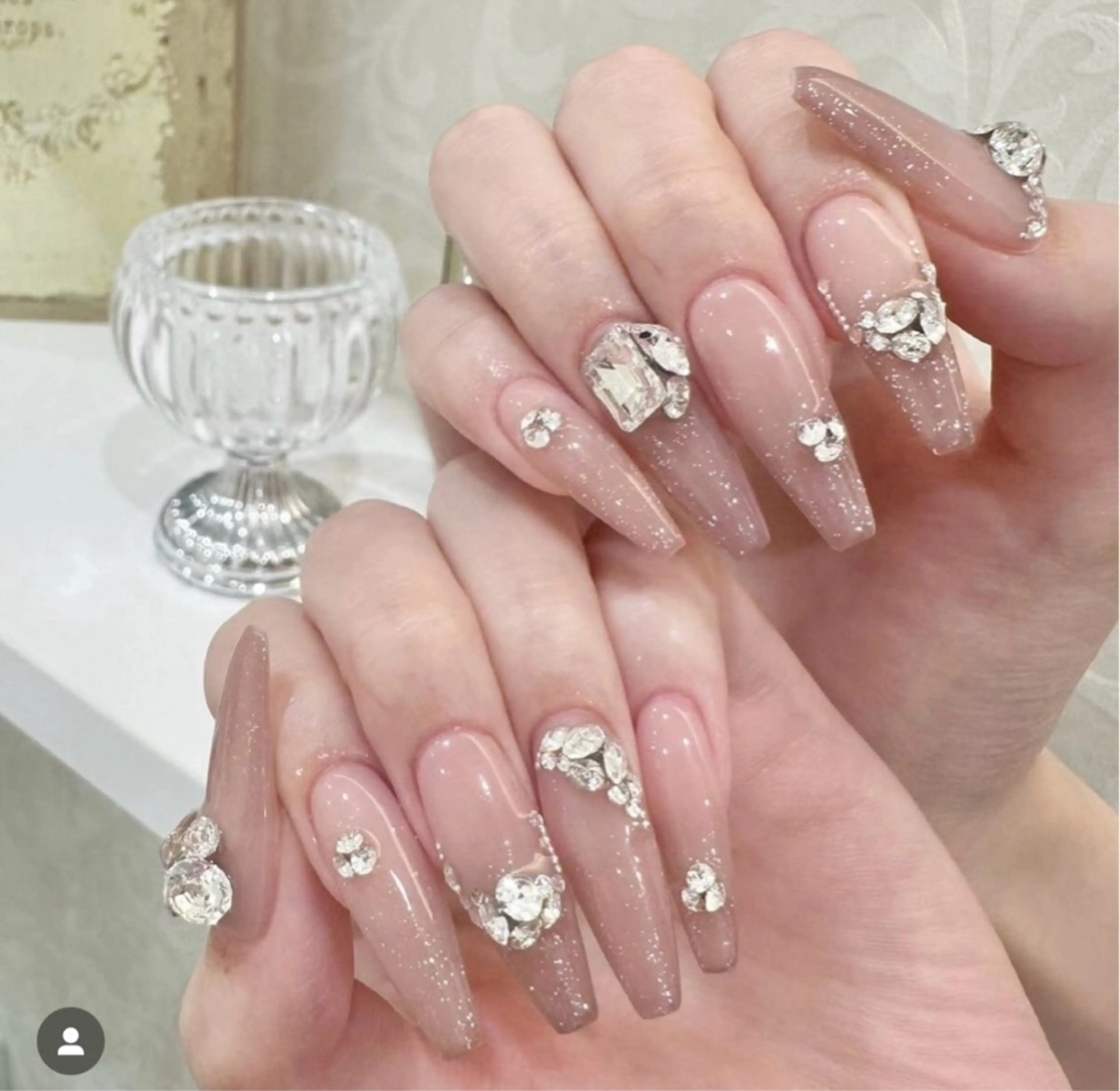 ネイル アートネイル 長さ出し ジェルネイル マグネットネイル ニュアンスネイル なな_ CloudyChanのネイルデザイン