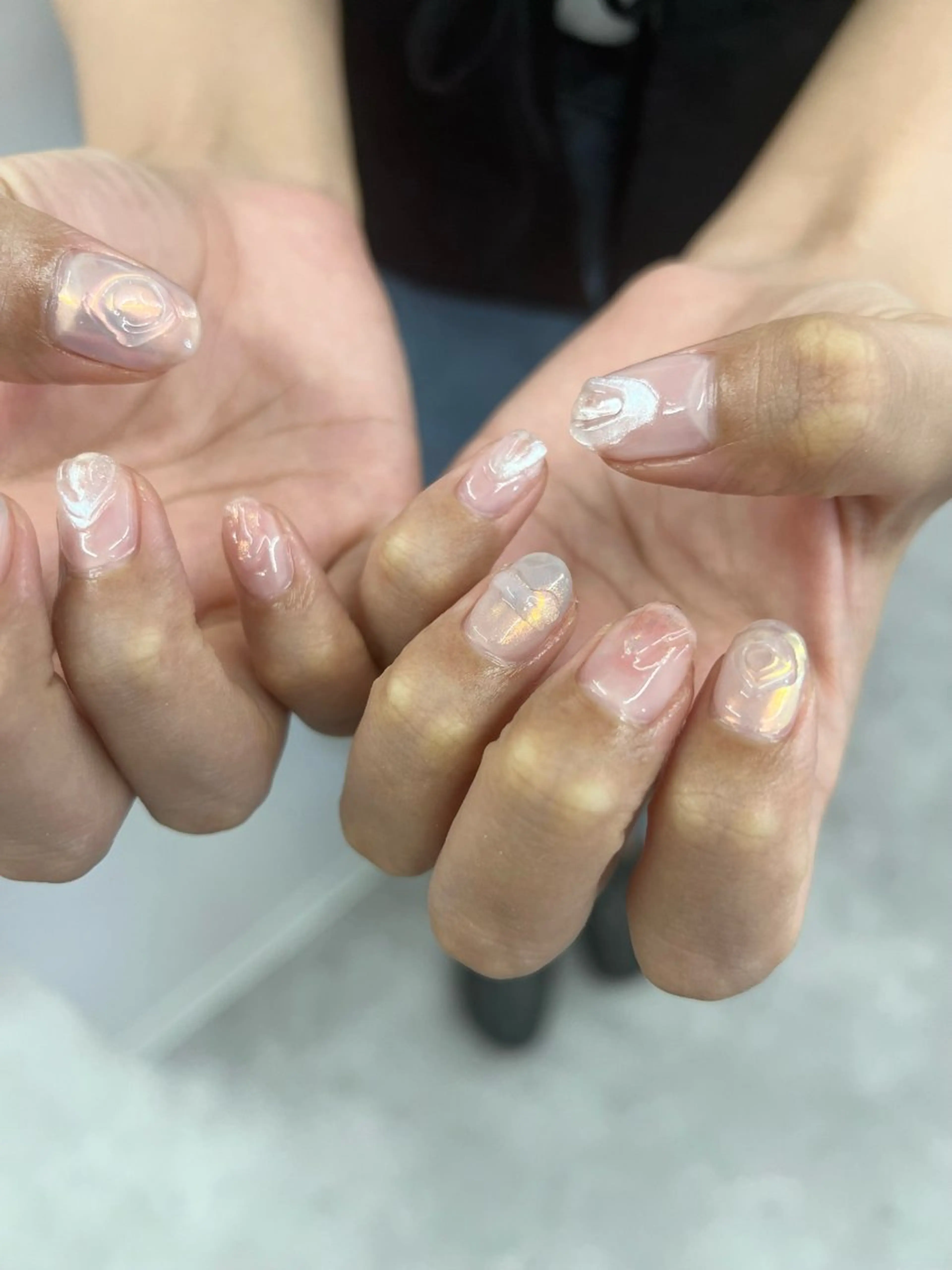 ネイル オーロラネイル ジェルネイル マグネットネイル ニュアンスネイル パラジェル ハンドネイル ハンドケア Bana_ Nailのネイルデザイン