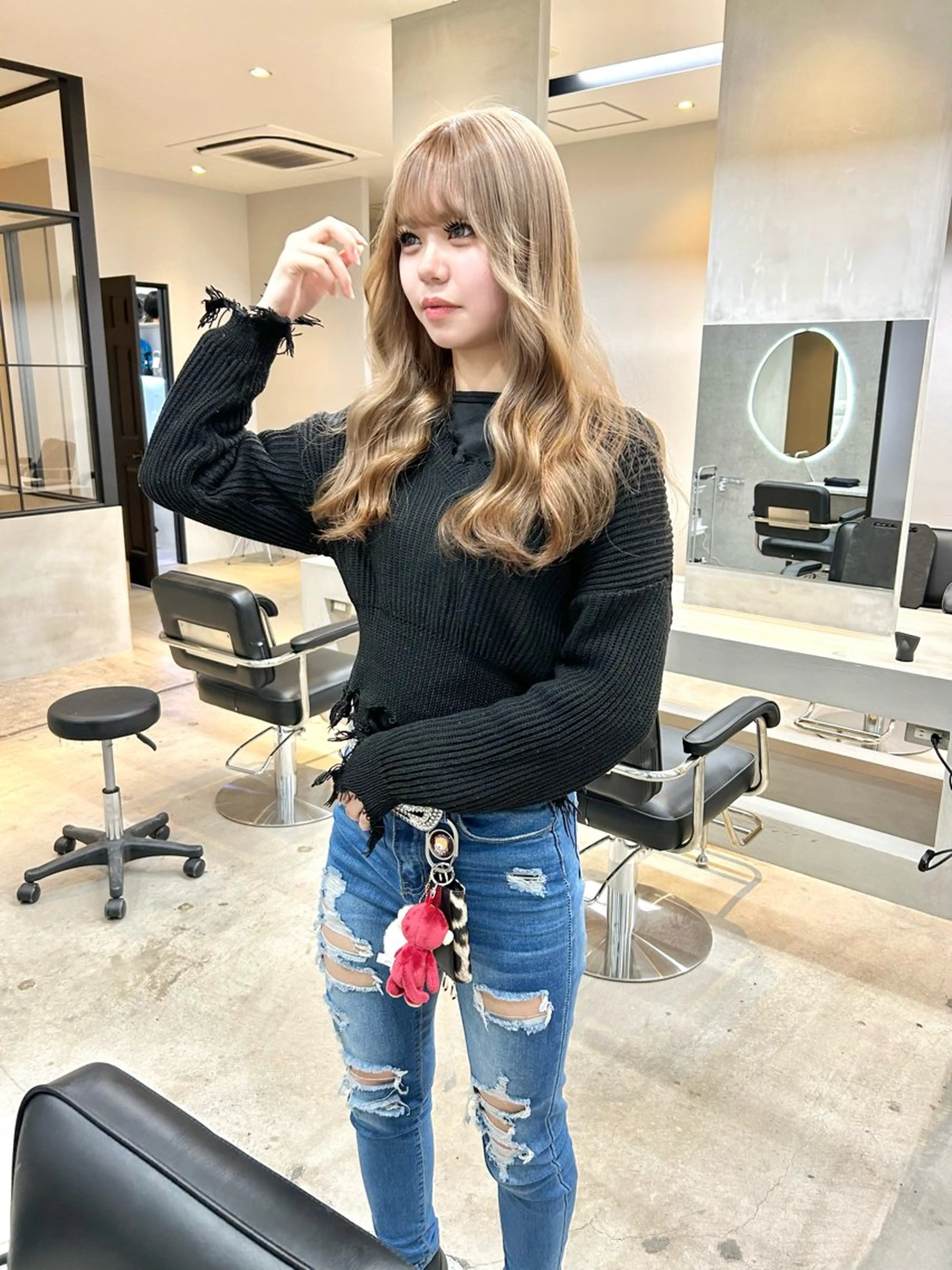 セミロング カラー ヘアカラー トリートメント mood tatemachiのヘアスタイル