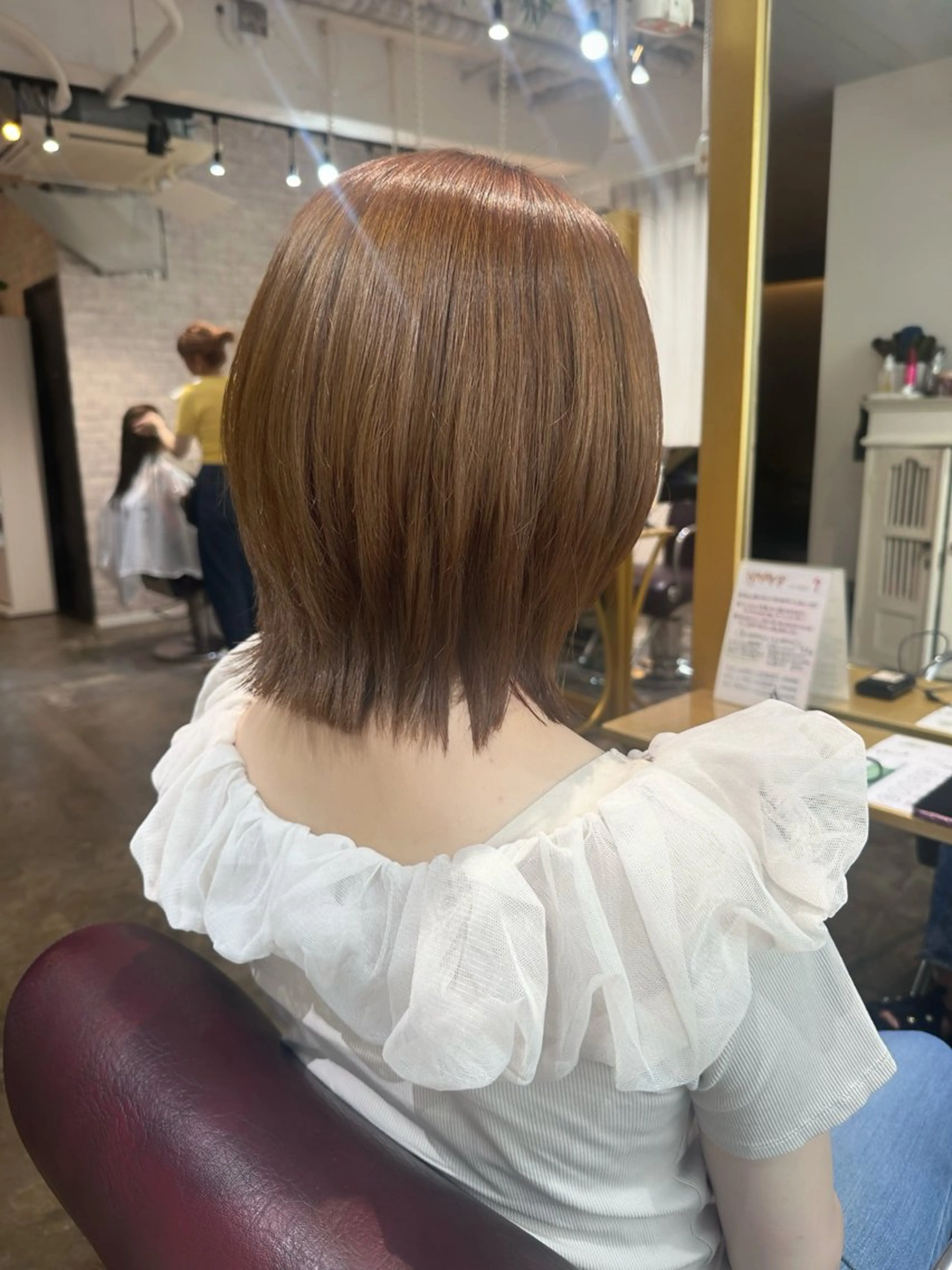ミディアム カラー ベージュカラー 透明感カラー カット ヘアカラー 艶カラー/ レイヤー🩵Sakiのヘアスタイル