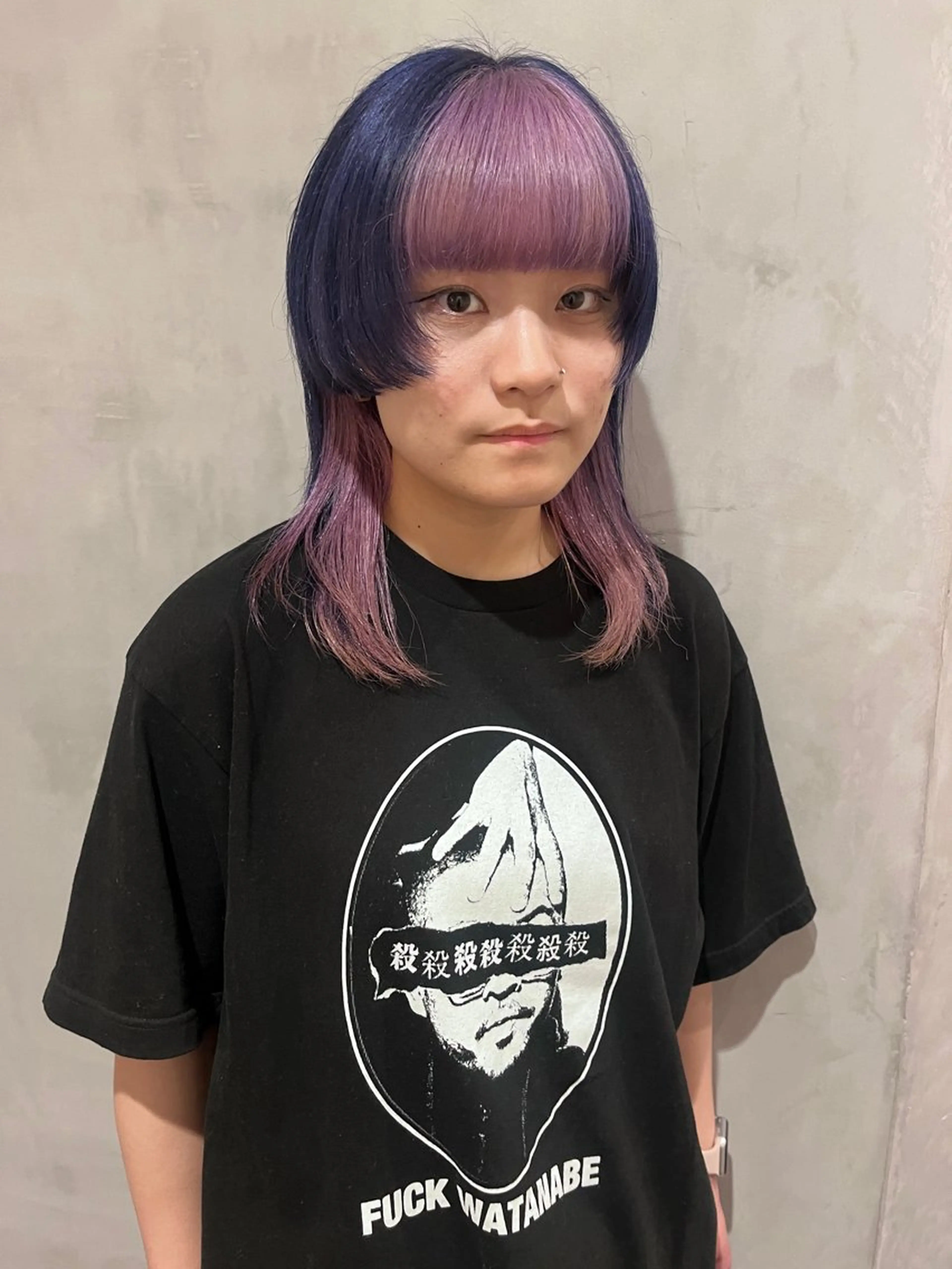 ミディアム カラー ブルーカラー ブルーラベンダー ラベンダーカラー ピンクカラー ピンクラベンダー ヘアカラー トリートメント 暖色🍒姫カット🎀 オタク特化🎀ゆうなのヘアスタイル
