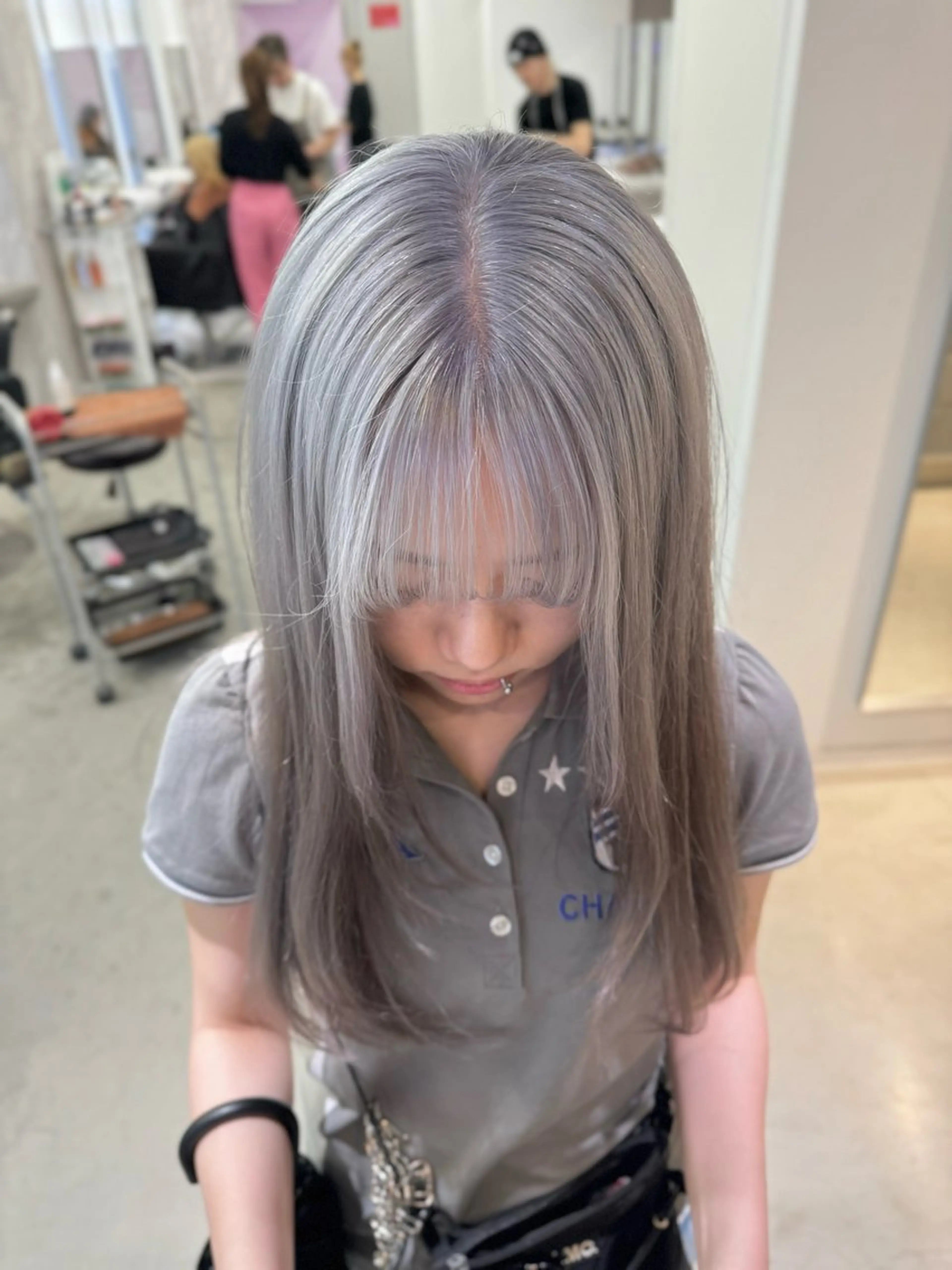 ロング カラー カット ヘアカラー トリートメント 店長　MANAMI ／ブリーチ／骨格ボブのヘアスタイル