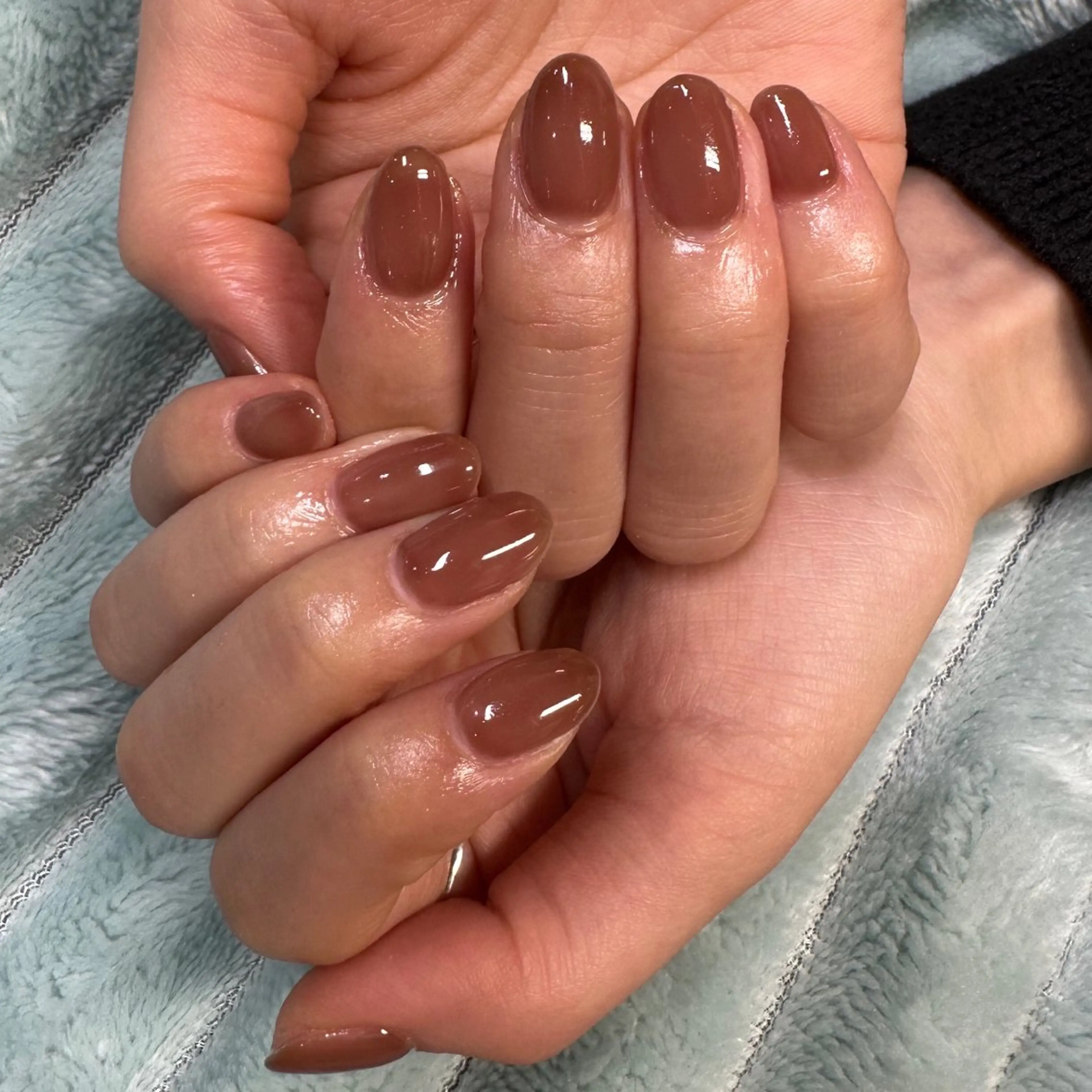 ネイル ブラウン クリアネイル ワンカラーネイル NAIL SALON espoirのネイルデザイン