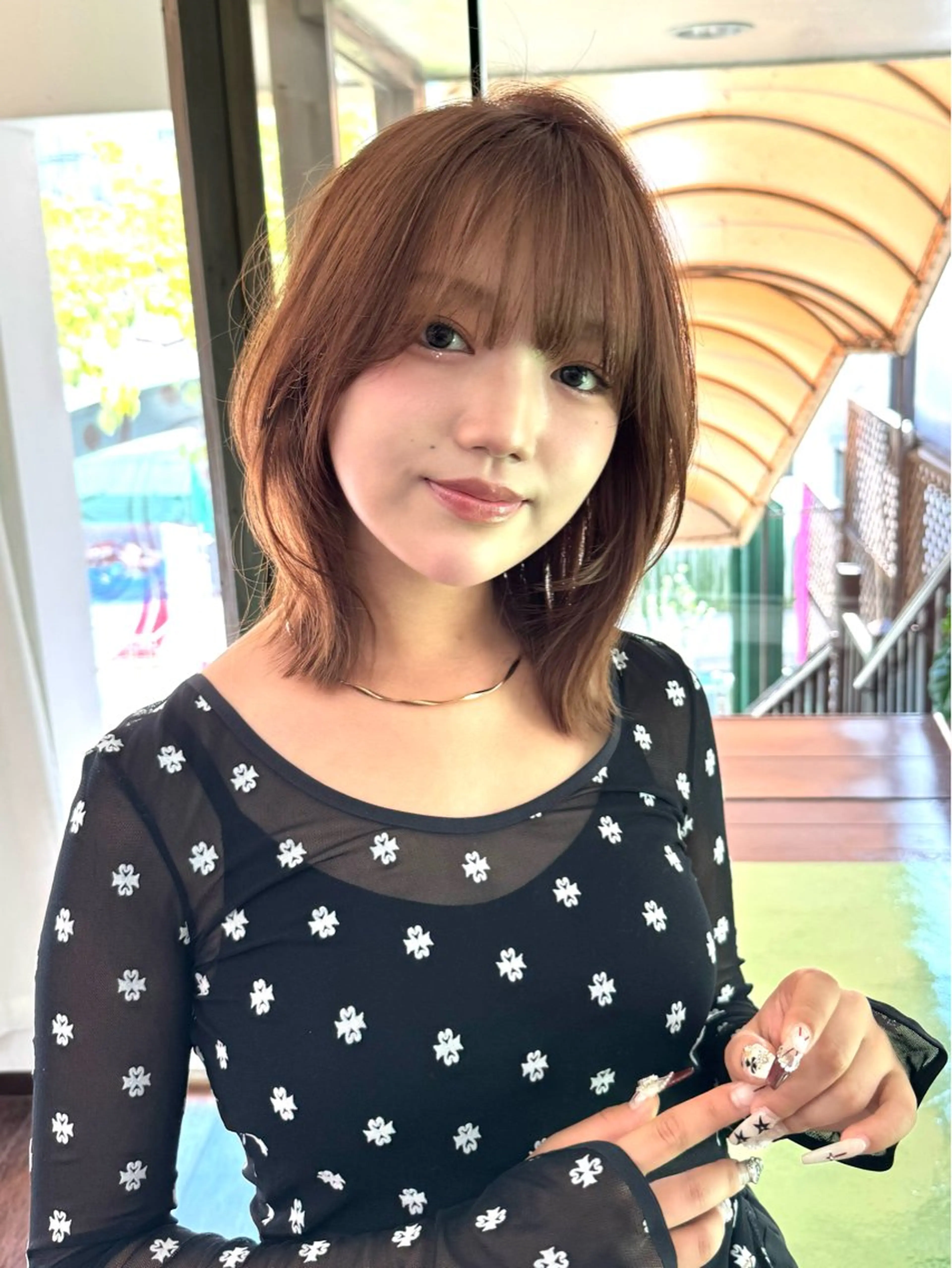 前髪カット+根元リタッチカラーの写真