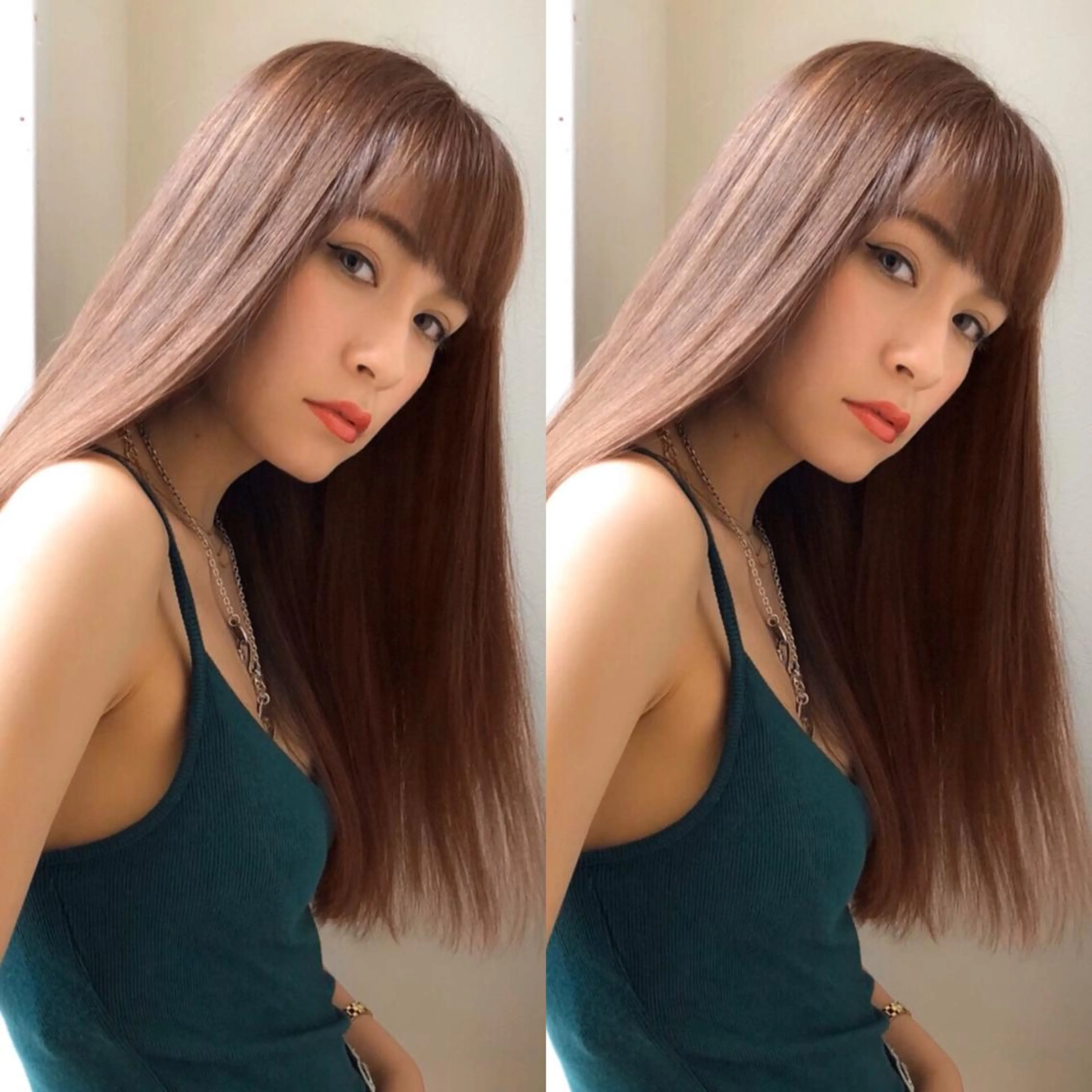 セミロング カラー アッシュ バレイヤージュ ベージュカラー ブリーチ デザインカラー salowin 原宿 aroa所属・韓国/ハッシュカット /透明感カラー/金野のヘアスタイル