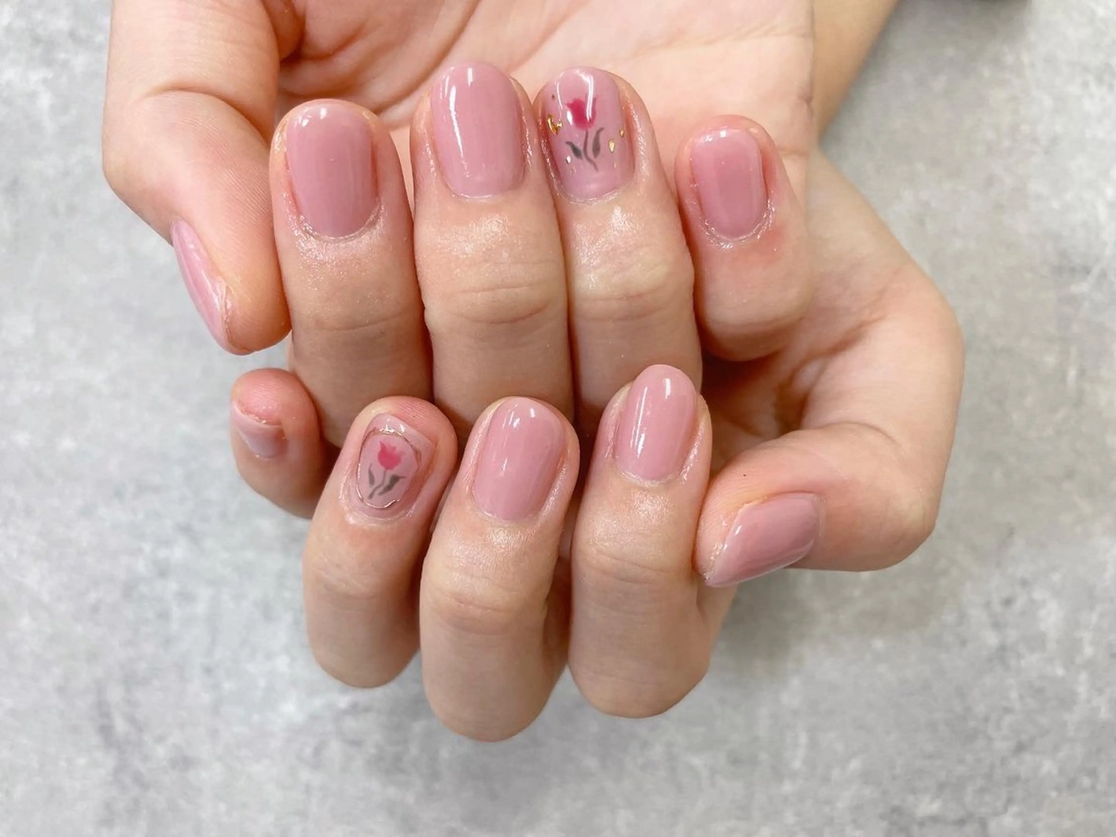 ネイル オフィスネイル ワンカラーネイル ピンク シンプルネイル ハンドネイル foglia❁﻿. ⌇﻿imamuraのネイルデザイン