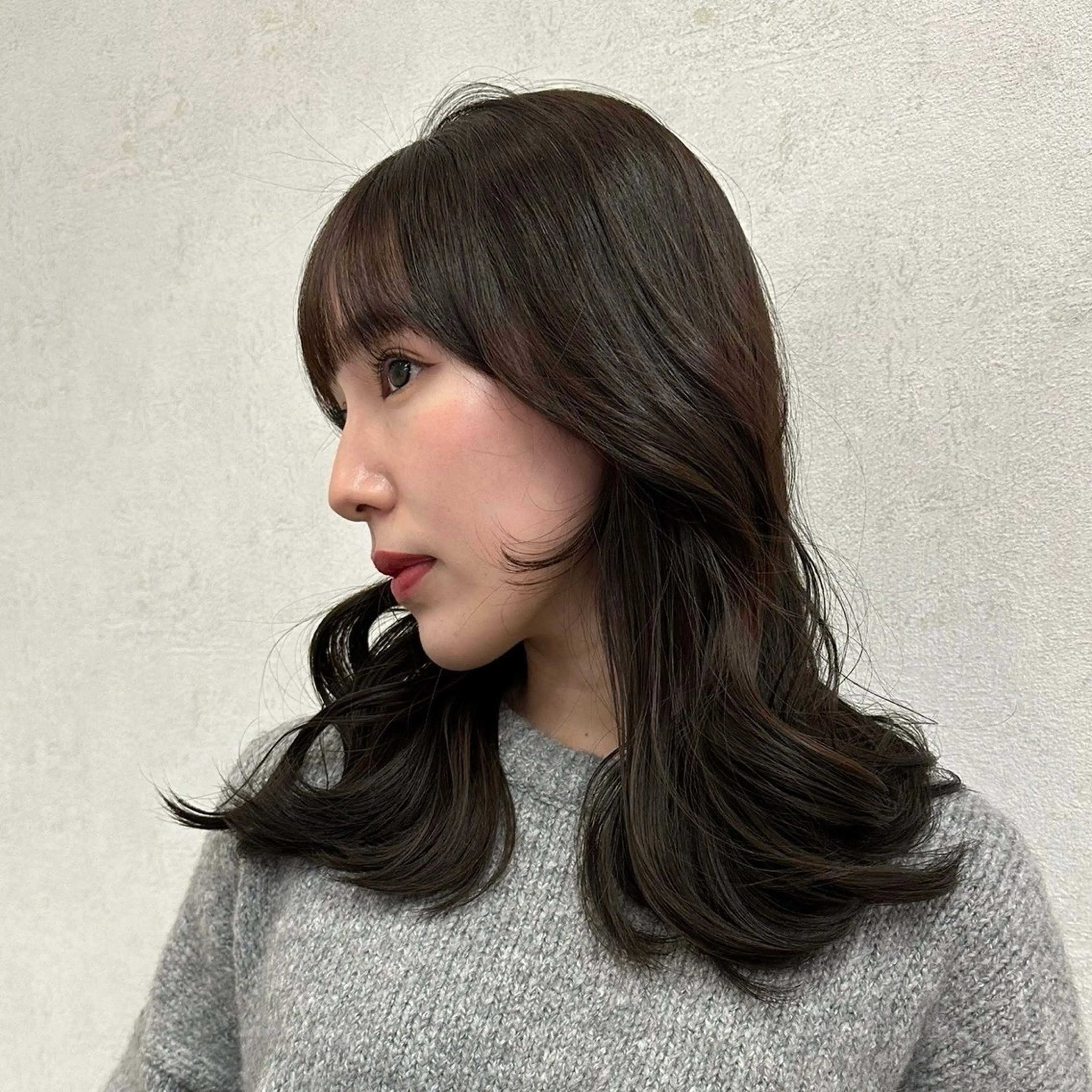 セミロング 艶カラー/縮毛矯正 /韓国ヘア/はるたのヘアスタイル