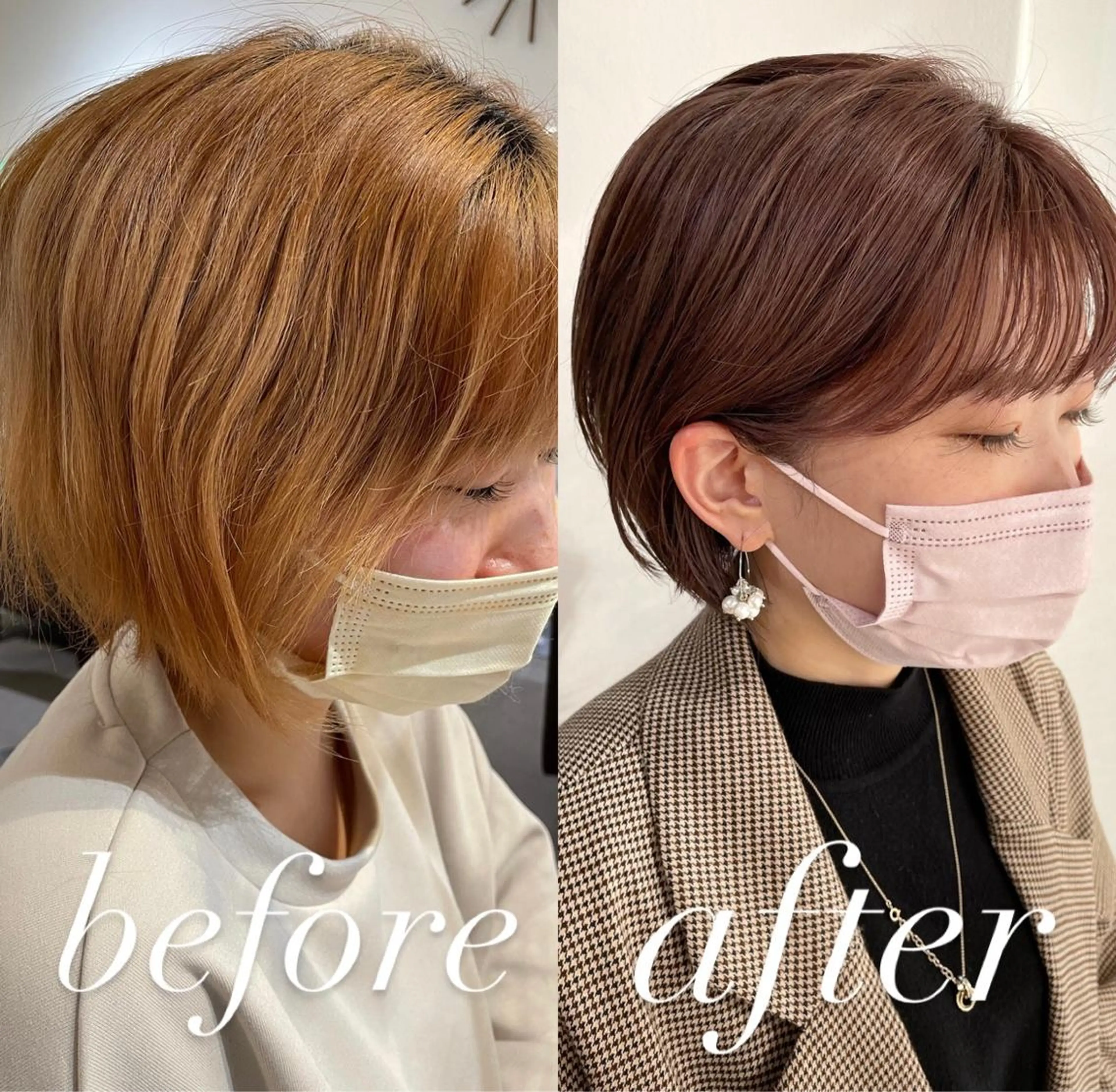 ショート カラー ブリーチ ショートヘア ヘアカラー トリートメント 過去一の柔髪ヘア 🌿IVYjoureのヘアスタイル