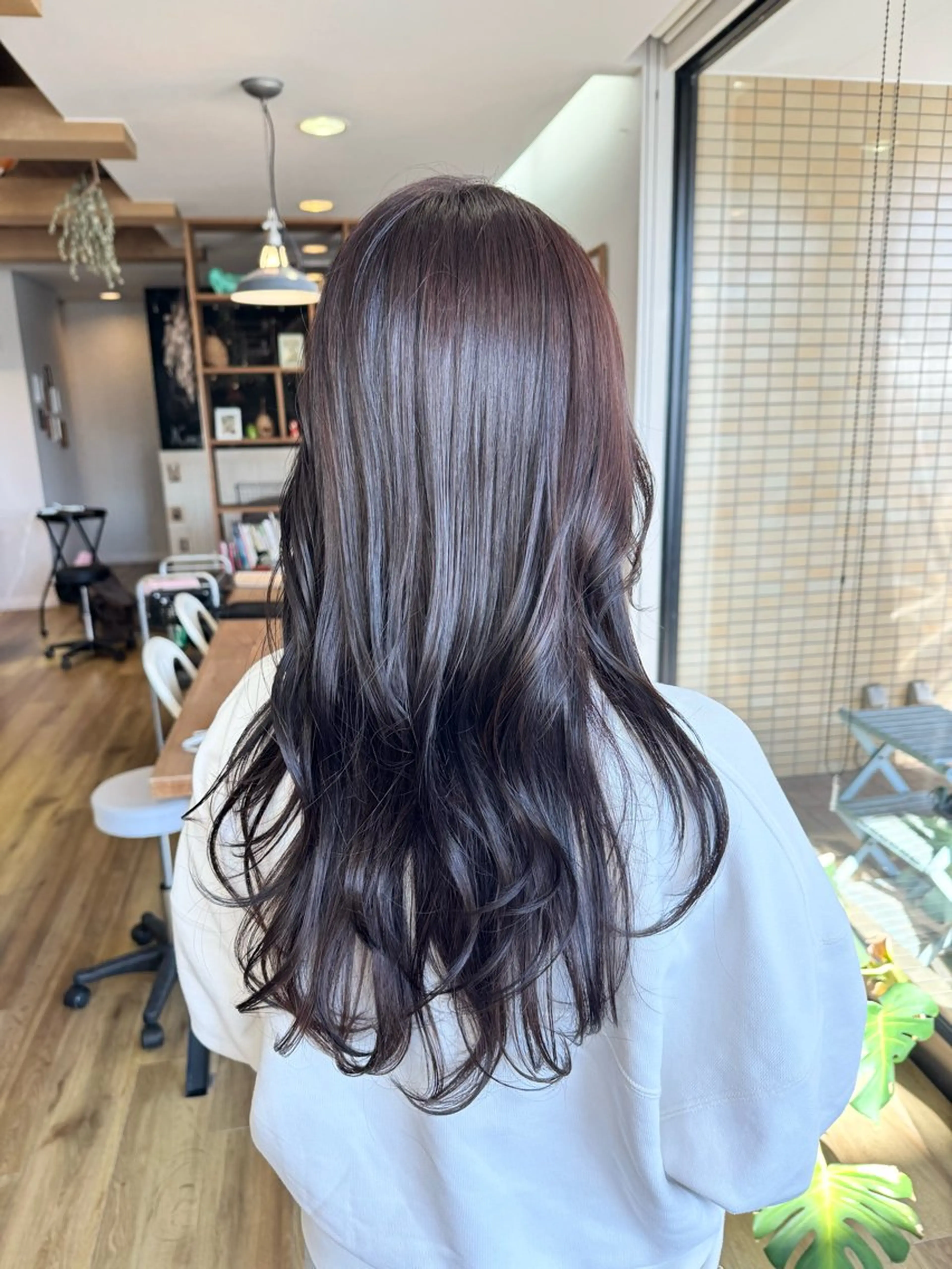 ロング カラー ブラウンカラー ピンクカラー ピンクブラウン ヘアカラー トリートメント ツキダテ ユイのヘアスタイル