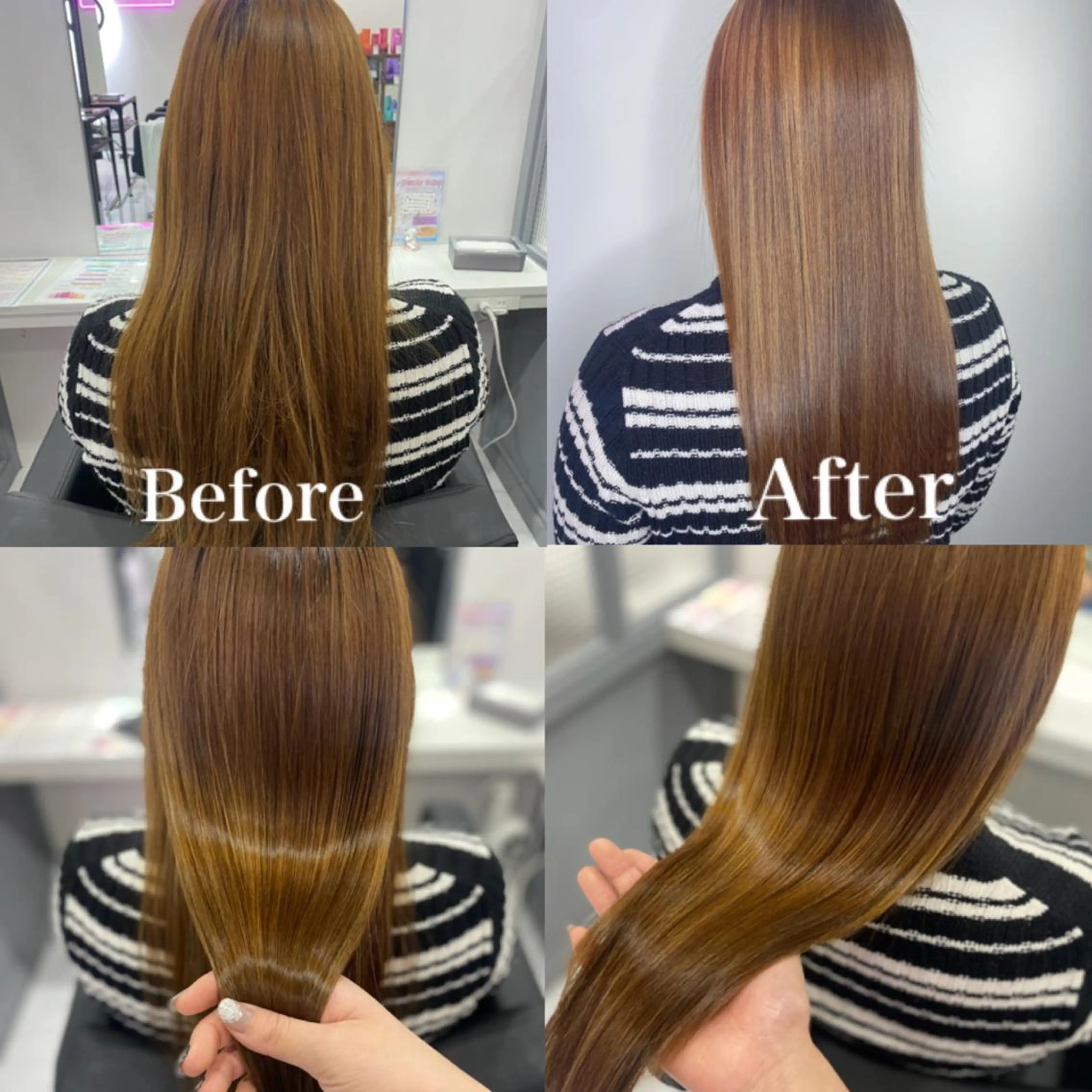 ロング カラー カット ヘアカラー トリートメント 髪質改善×矯正🫧 韓国ヘアasamiのヘアスタイル